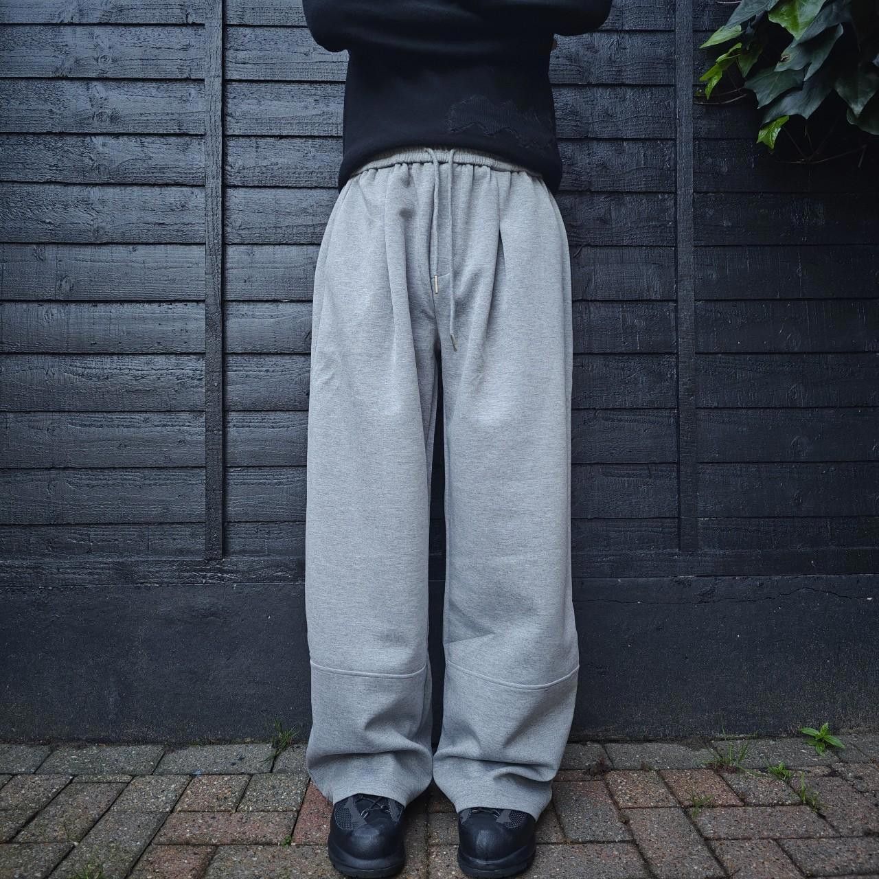 Grey Wide Leg Panel Joggers