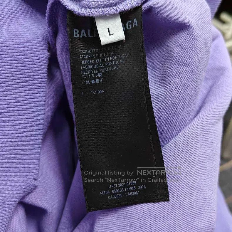 Balenciaga Balenciaga Large Hole Purple Letter Logo Hoodie Size US L / EU 52-54 / 3 - 5 Thumbnail