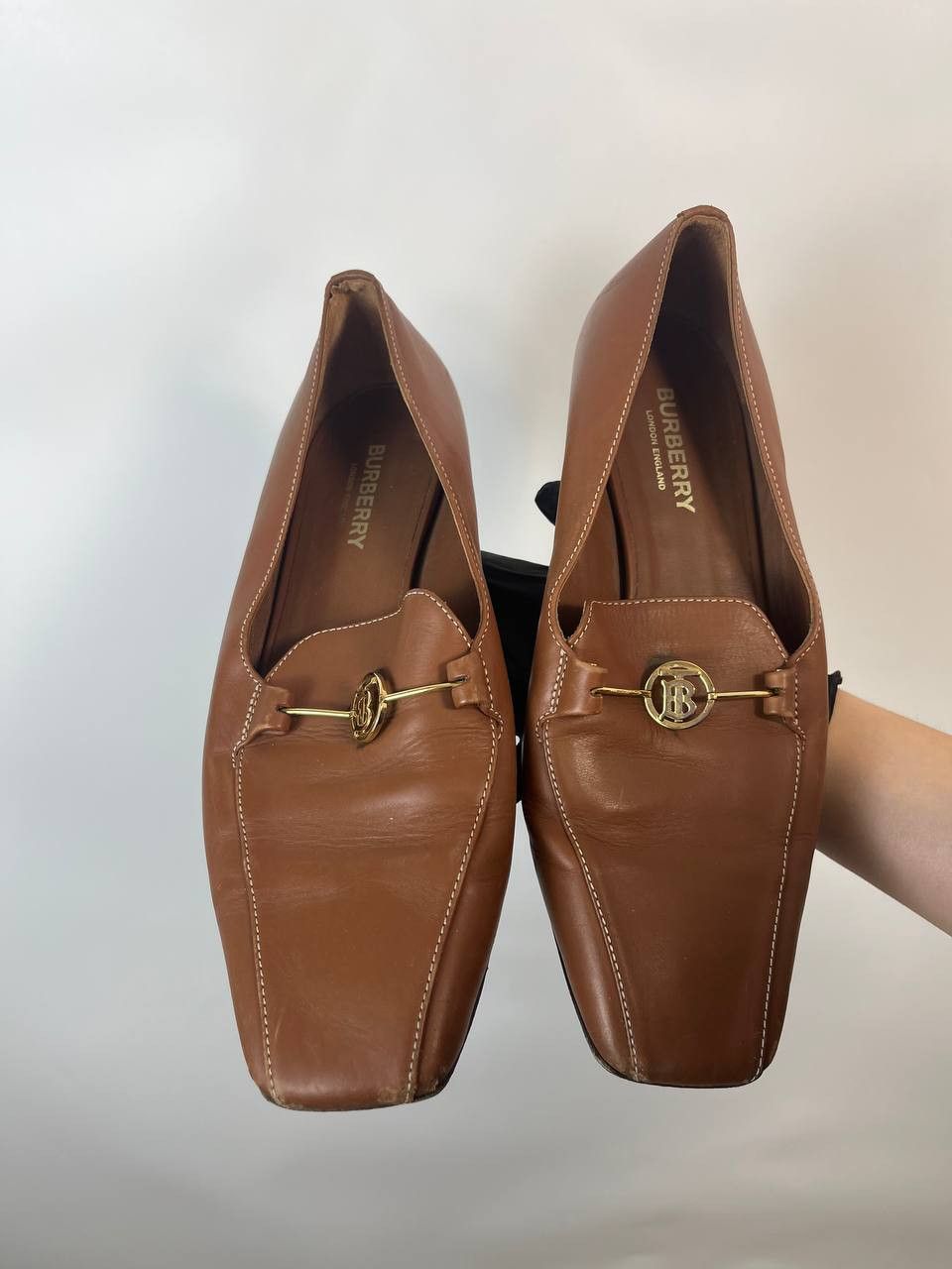 Burberry Burberry Leather TB Loafers Brown size 37 Size US 7 / IT 37 - 2 Thumbnail