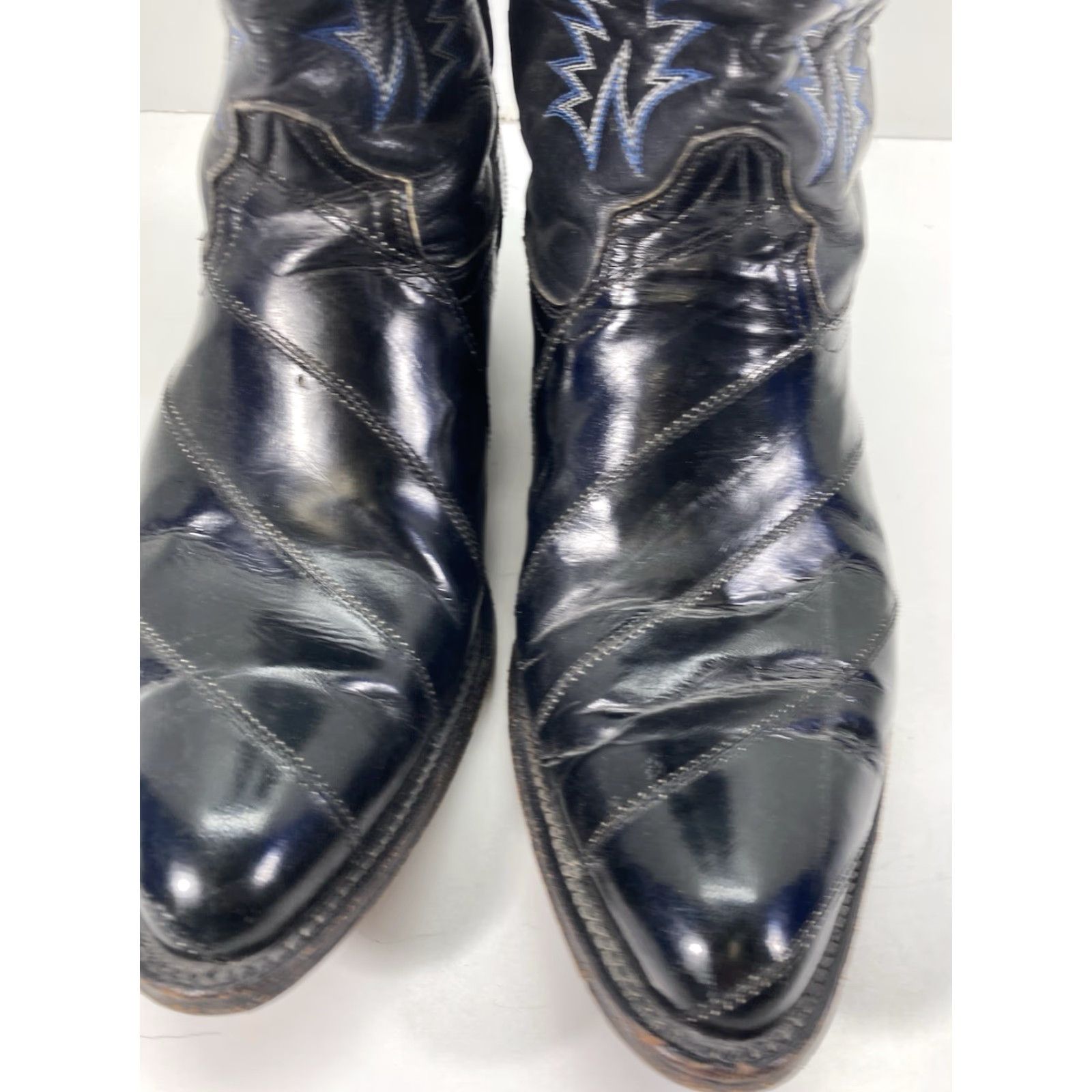 Vintage VINTAGE JAR Boots Western Boot Men Size 8 Black Exotic Leather Eel Skin Mexico Cowboy Rodeo Leather Upper Pull On D Mens Size US 8 / EU 41 - 4 Thumbnail