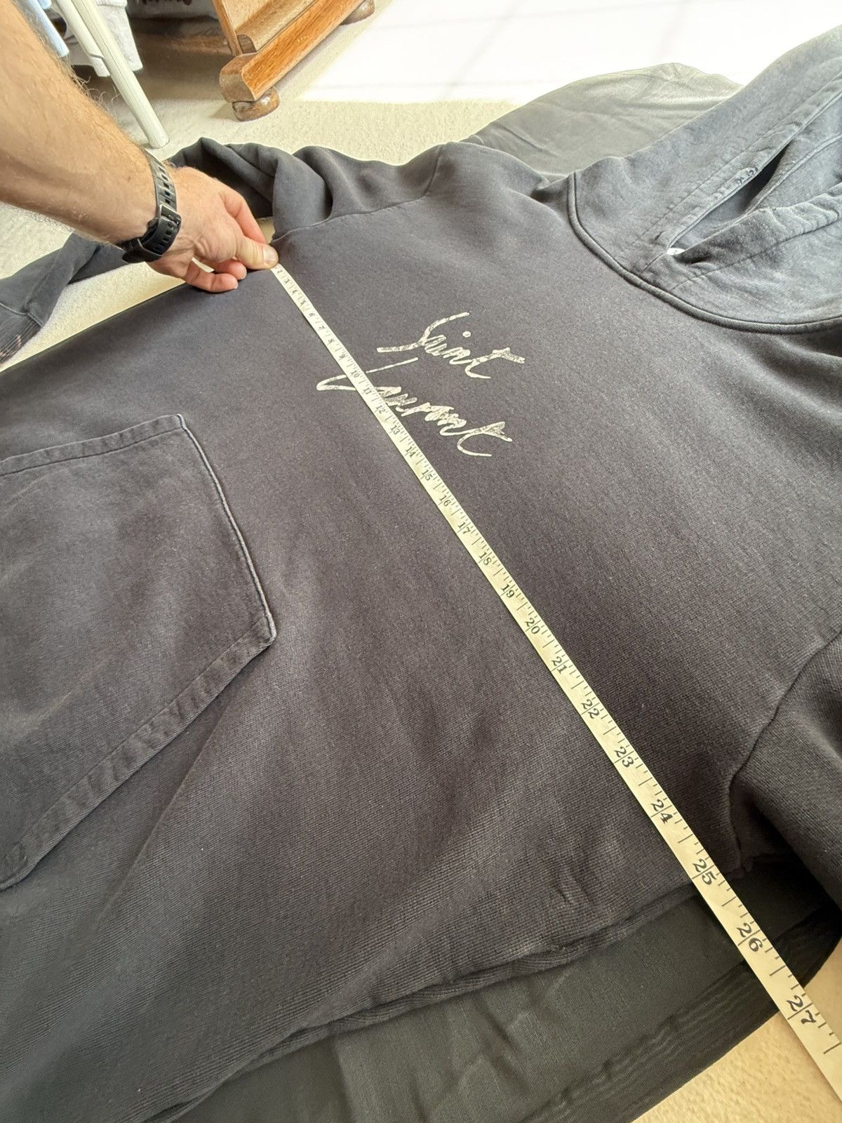 Saint Laurent Paris FW18 Saint Laurent camo logo script black hoodie XXL archive Size US XXL / EU 58 / 5 - 4 Thumbnail