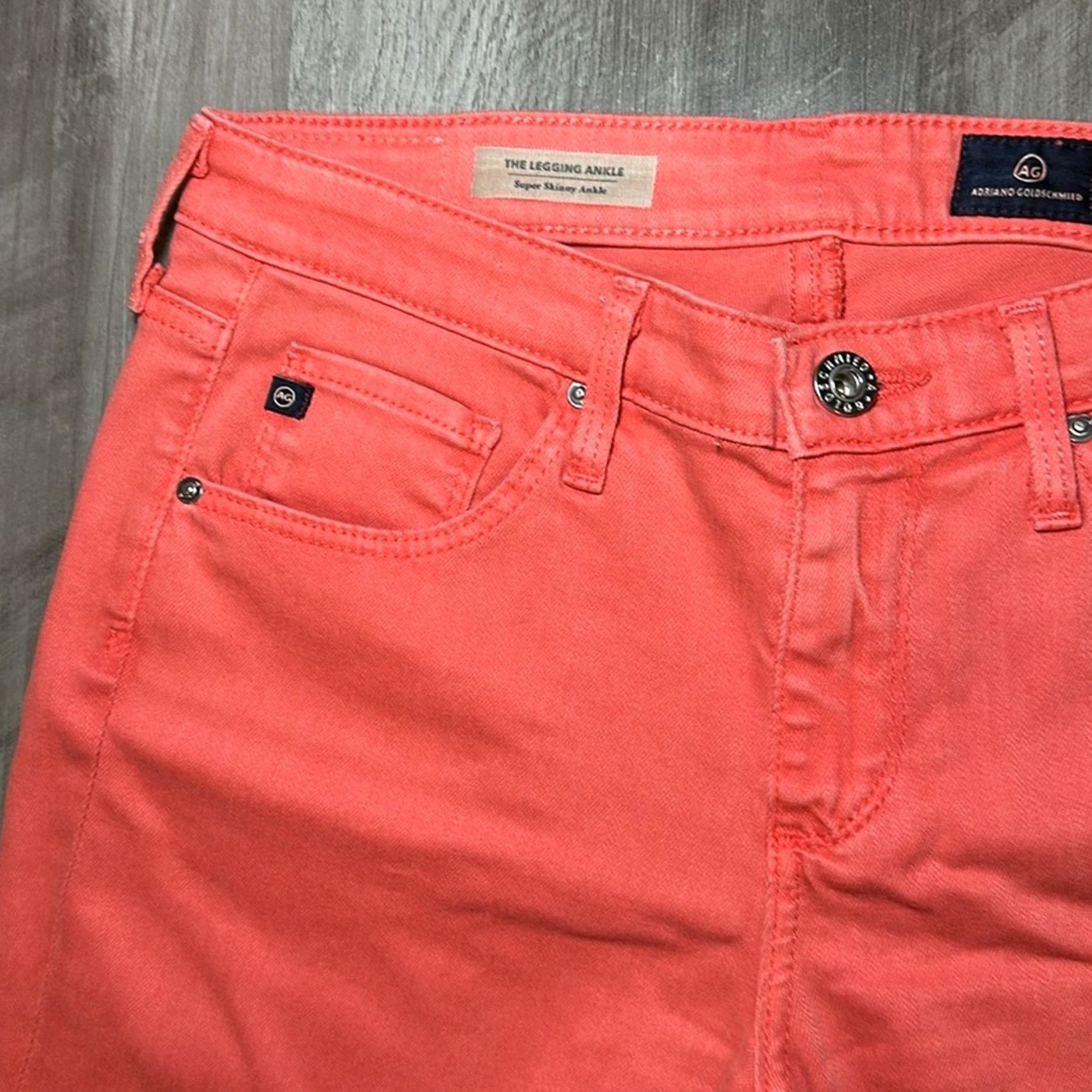 Vintage AG Adriano Goldschmied The Legging Ankle Super Skinny Jeans 27 Women Pink Coral Skinny Jeans Womens 27 Mens? Size 27" / US 4 / IT 40 - 5 Thumbnail