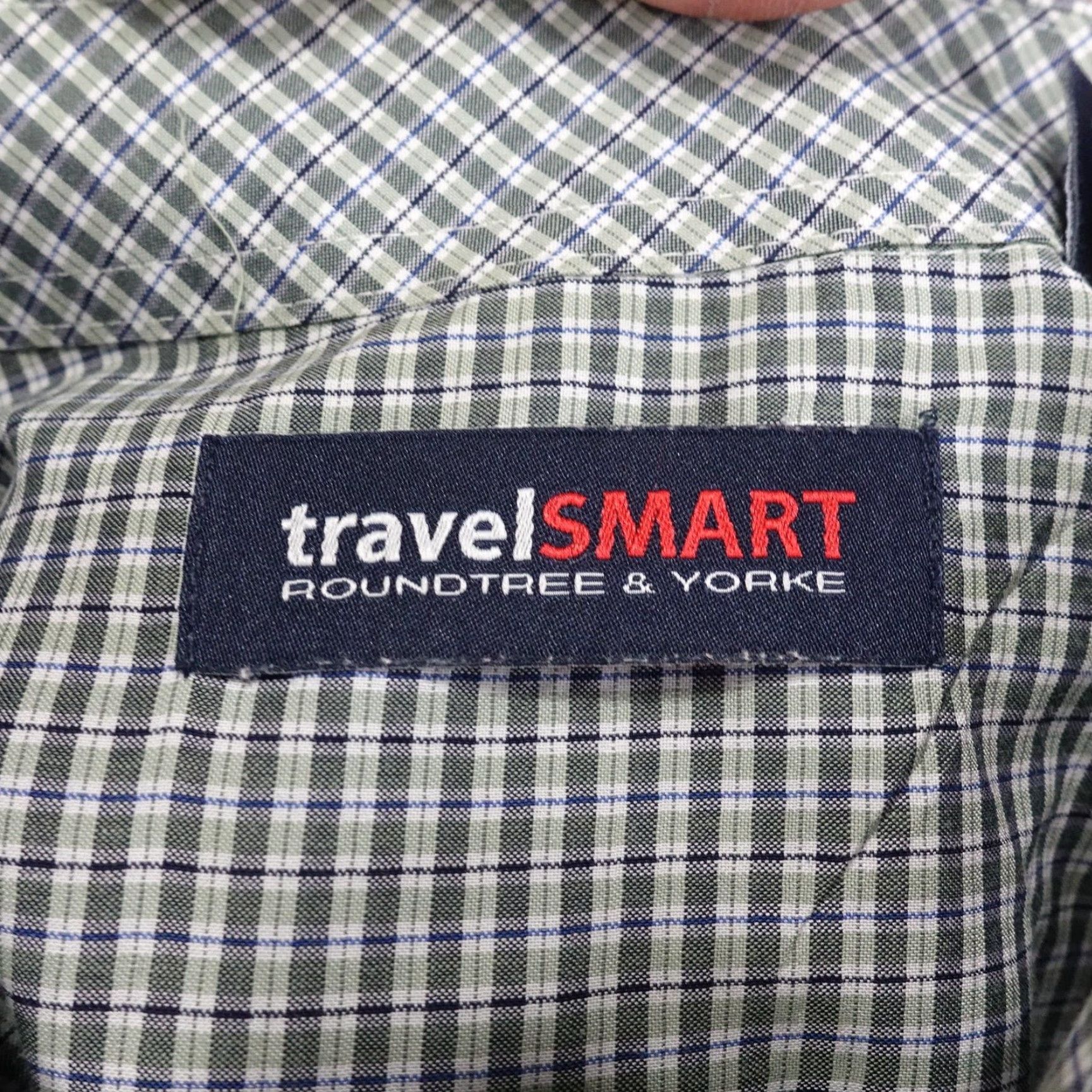 Roundtree & Yorke VINTAGE Roundtree & Yorke TravelSmart Shirt Mens M Green Blue Plaid Button-Down Size US M / EU 48-50 / 2 - 6 Thumbnail