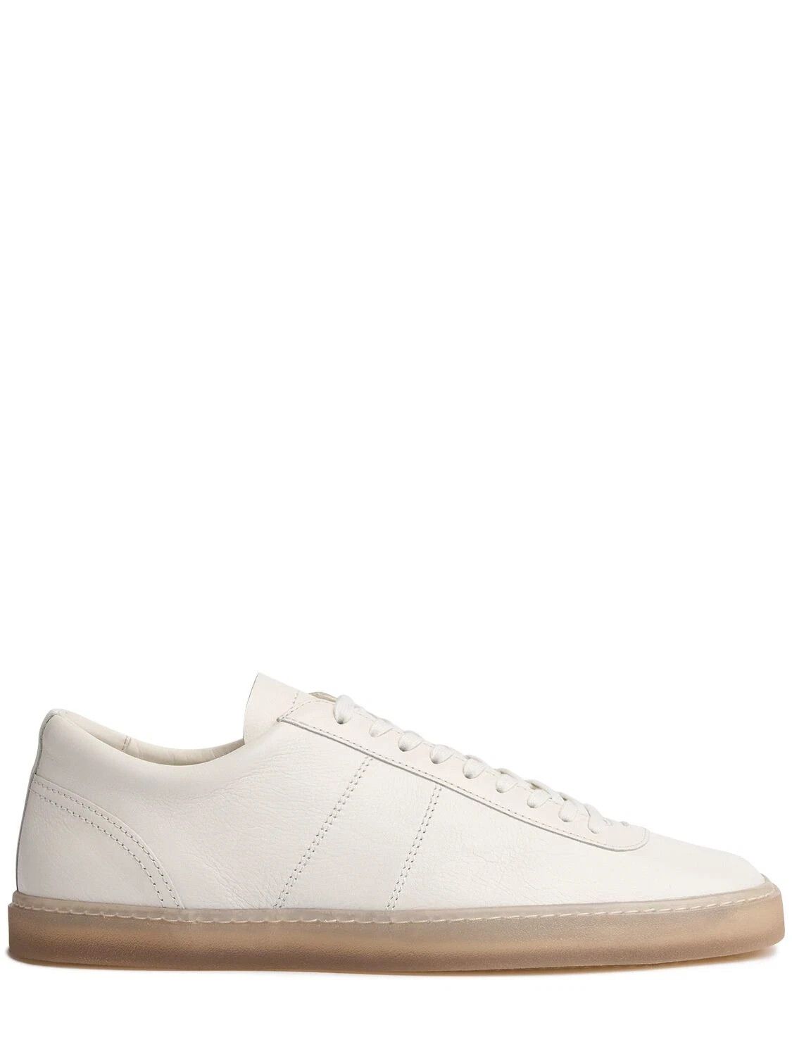 LEMAIRE Men's White Leather Sneakers New & Authentic