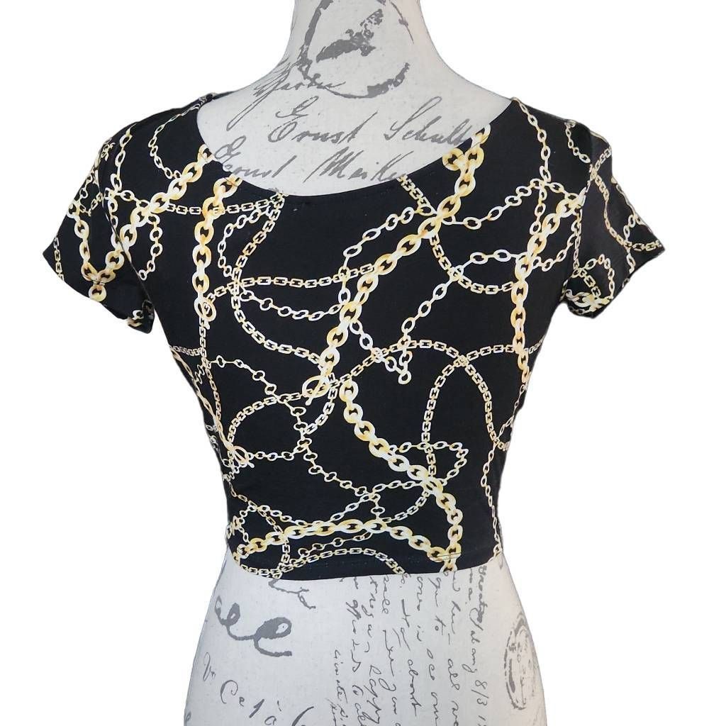Forever 21 Forever 21 Women's Size Medium Black Gold Chain Print Short Size M / US 6-8 / IT 42-44 - 5 Thumbnail