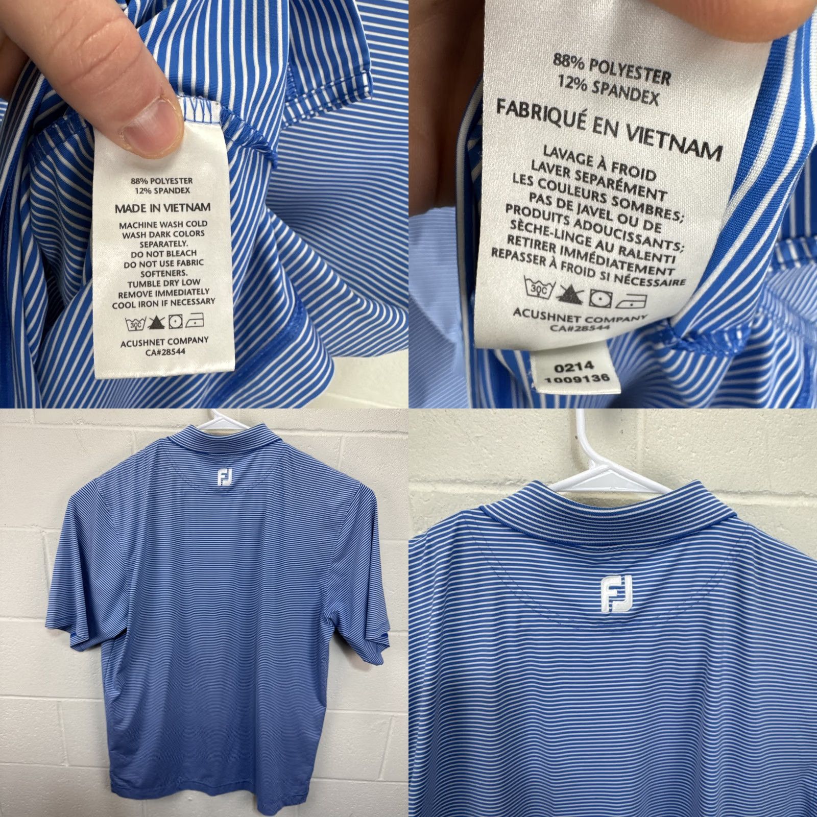 Footjoy FootJoy Polo Shirt Striped Short Sleeve Blue FJ Golf Shirt XL Men’s Regular Size Size US XL / EU 56 / 4 - 8 Thumbnail