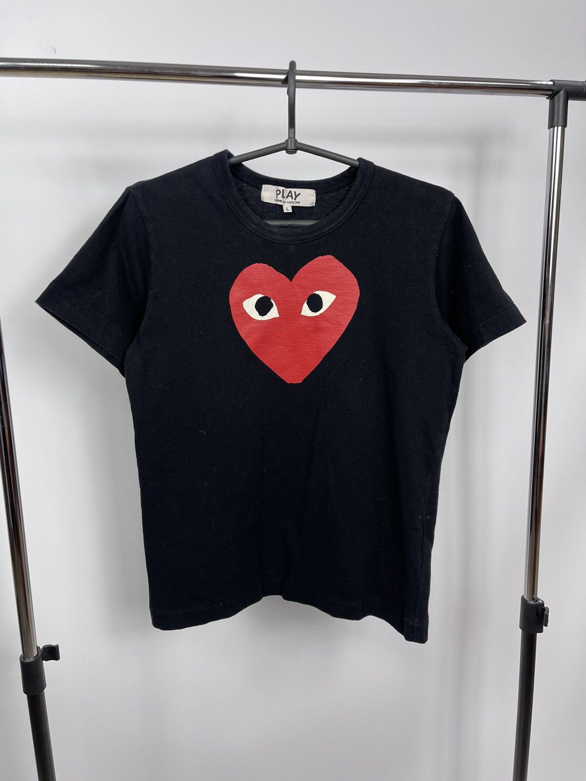 Comme des Garcons Comme Des Garcons PLAY Black Big Logo T-Shirt Size L Women’s Size L / US 10 / IT 46 - 1 Thumbnail