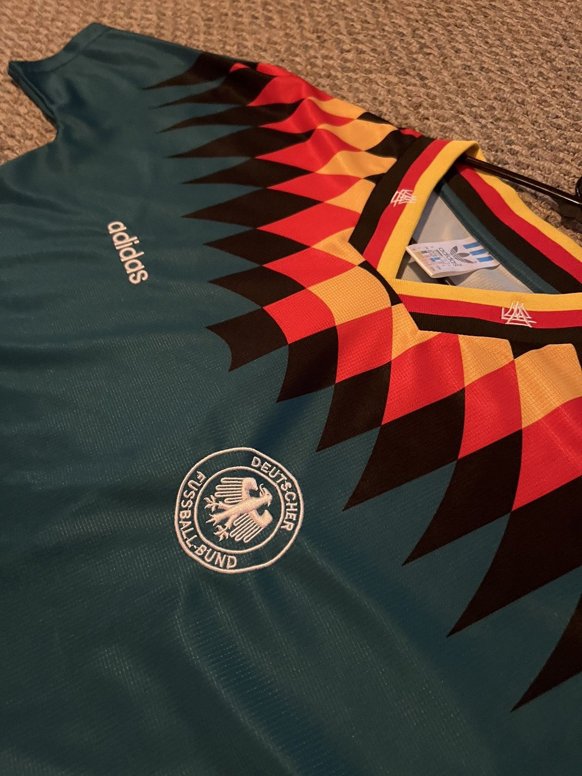 Adidas Vintage Green Adidas Germany Jersey Size US M / EU 48-50 / 2 - 2 Thumbnail