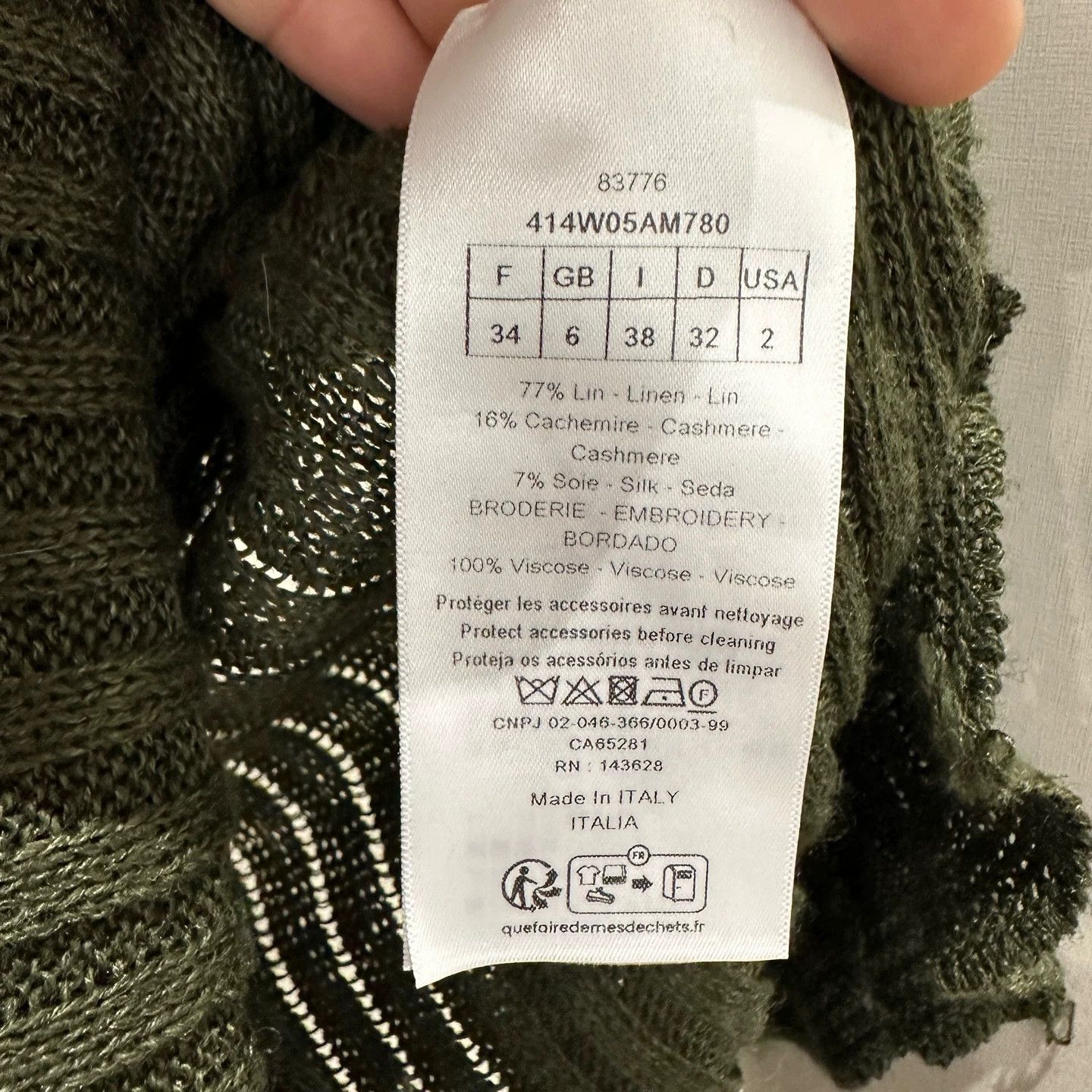 Dior Dior may234 Bee Pearl Button Knit Cardigan 34 Linen Size XS / US 0-2 / IT 36-38 - 4 Thumbnail