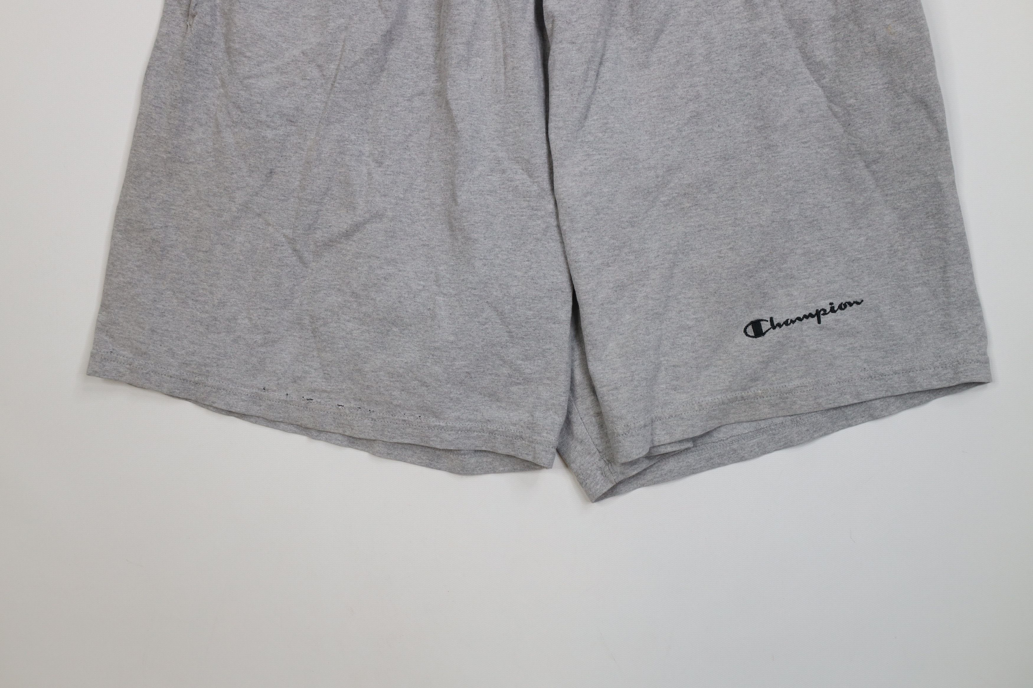 Champion Vintage 90s Champion Spell Above Knee Shorts Heather Gray Size US 36 / EU 52 - 4 Thumbnail