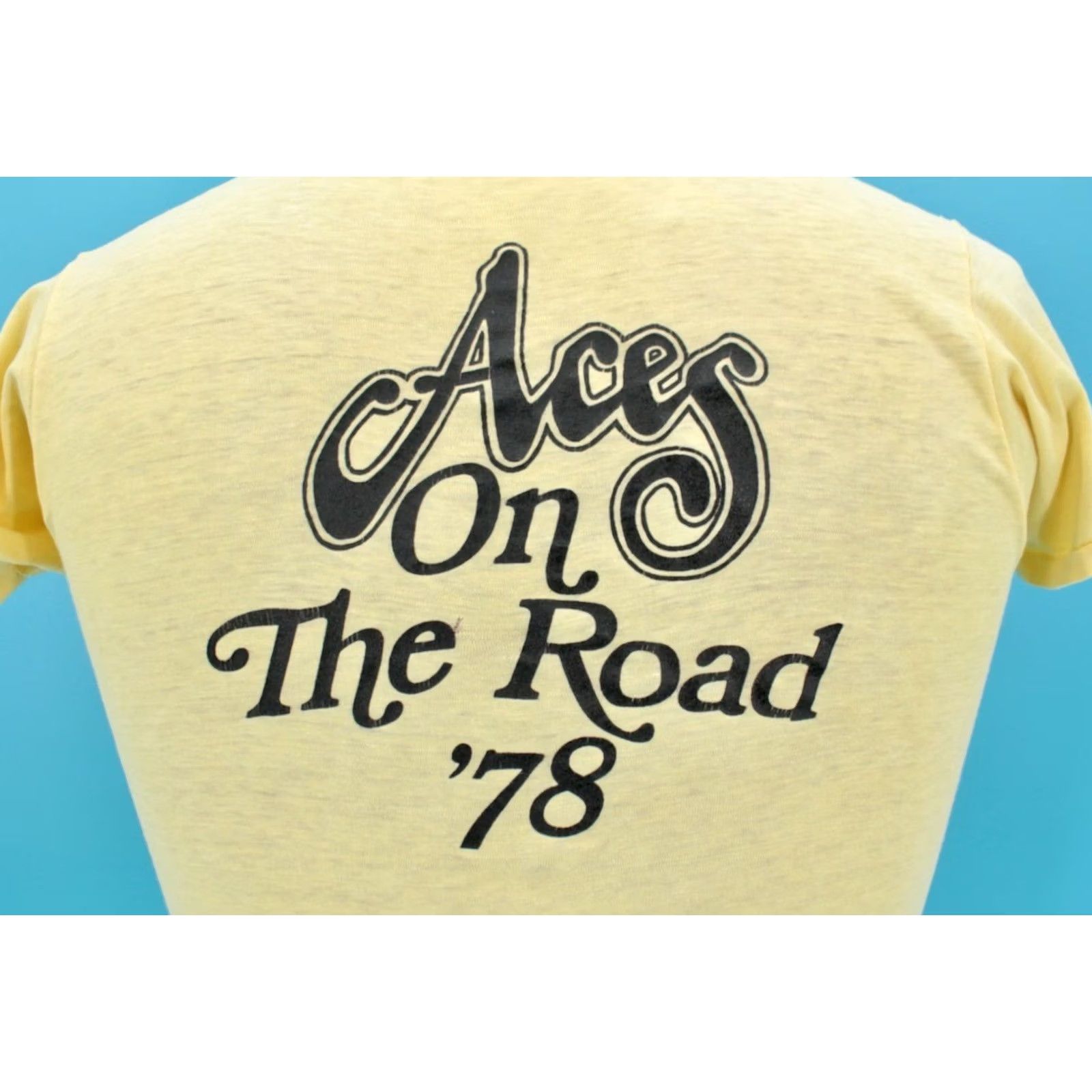 Vintage VTG Mens 70s Amazing Rhythm Aces '78 Tour TShirt XS Band T-shirt On The Road Vintage 70s Graphic Tee Mens XS Yellow Size US XS / EU 42 / 0 - 7 Thumbnail