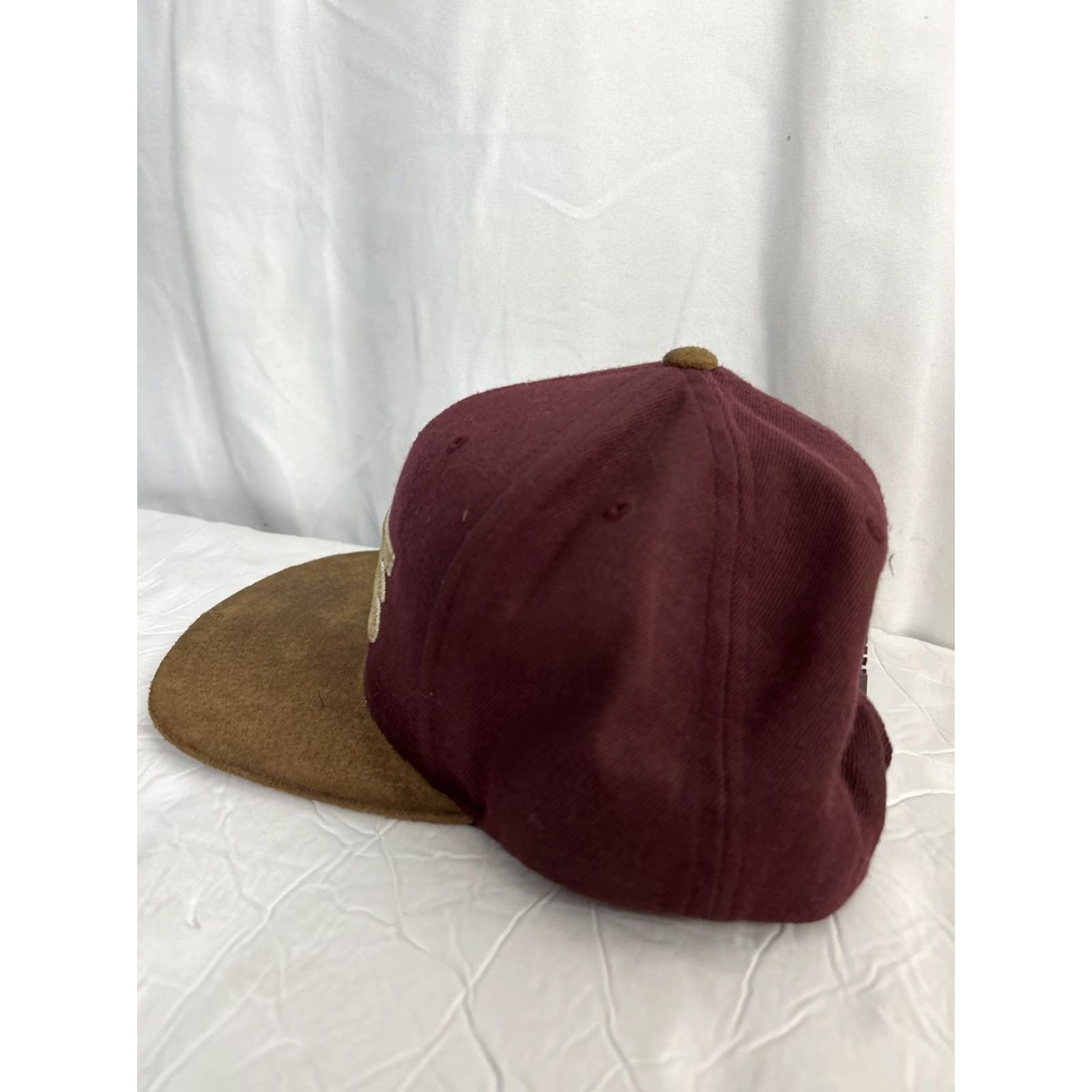 Vans VANS SnapBack Hat Unisex Adults One Size Maroon Brown Leather Bill Adjustable Red Size ONE SIZE - 5 Thumbnail