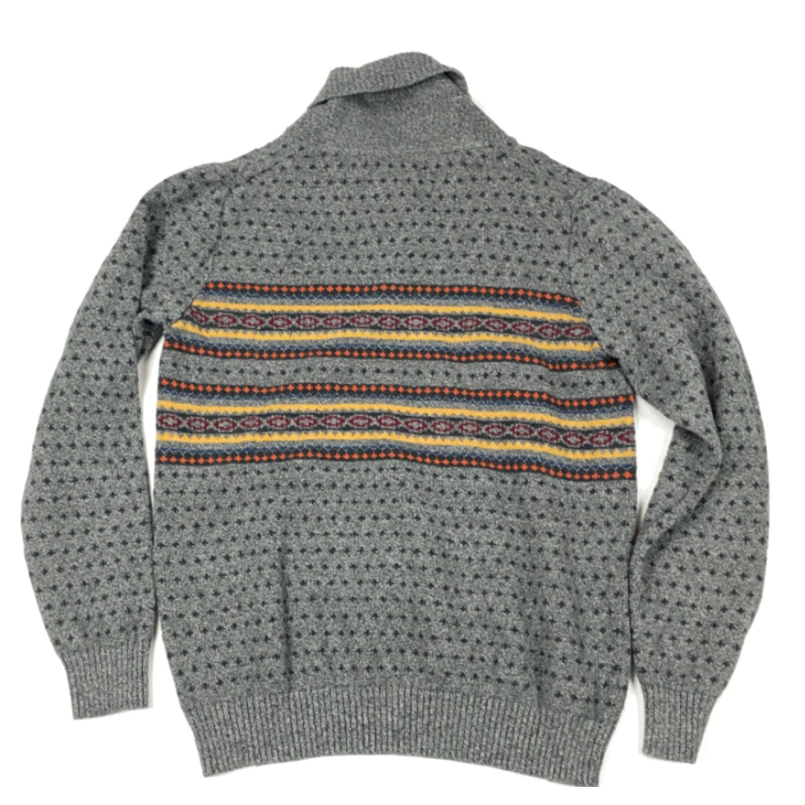 Levi's Levi's Sweater Adult Medium Gray Geometric Fair Isle Cotton Knit Shawl Collar Pullover Mens Regular Size M Ski Style Vintage: No Size US M / EU 48-50 / 2 - 2 Thumbnail