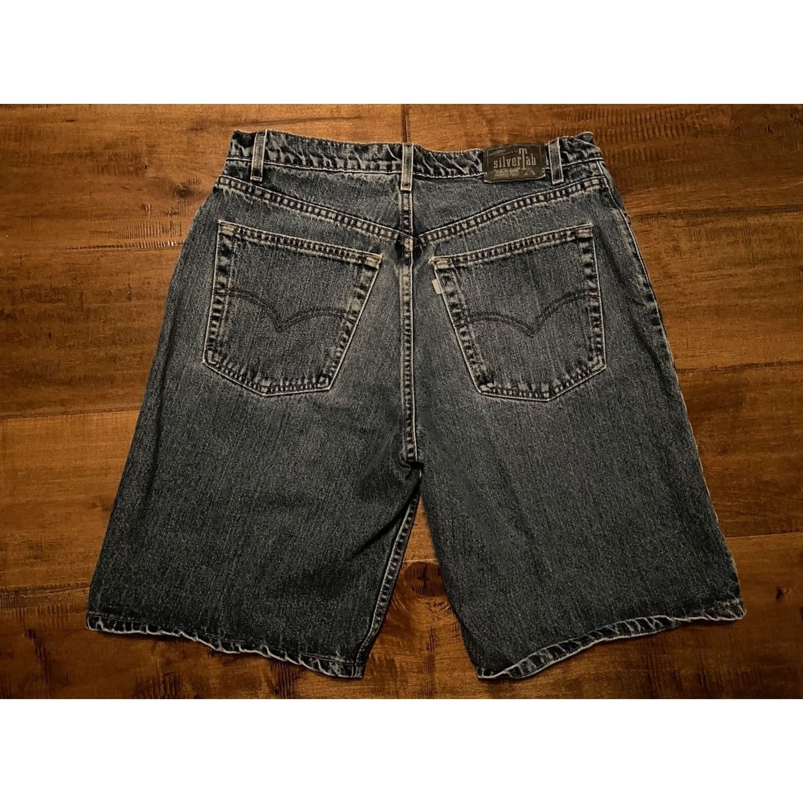 Levi's VINTAGE Y2K Levi's Silvertab Denim Jean Shorts USA Loose Baggy Mens 36 Blue 90s Size US 36 / EU 52 - 5 Thumbnail