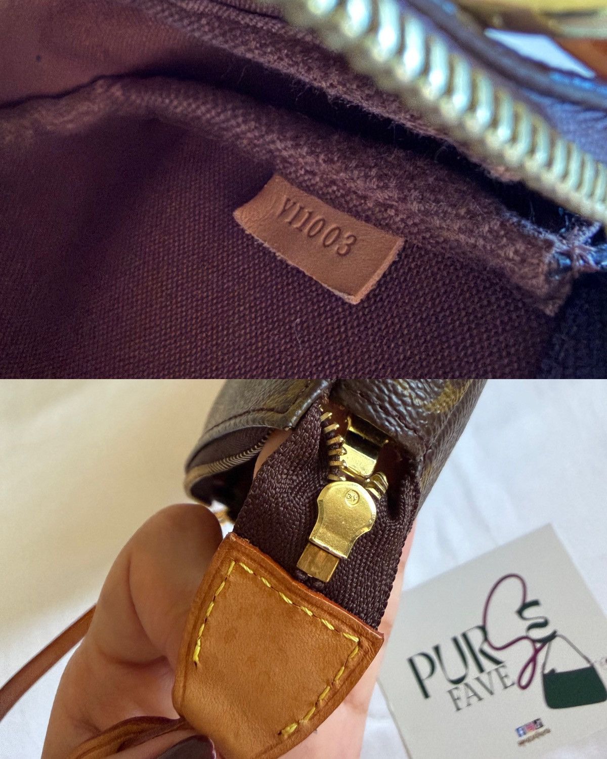 Louis Vuitton Authentic LOUIS VUITTON Pochette Brown Canvas Shoulder Bag Size ONE SIZE - 11 Thumbnail