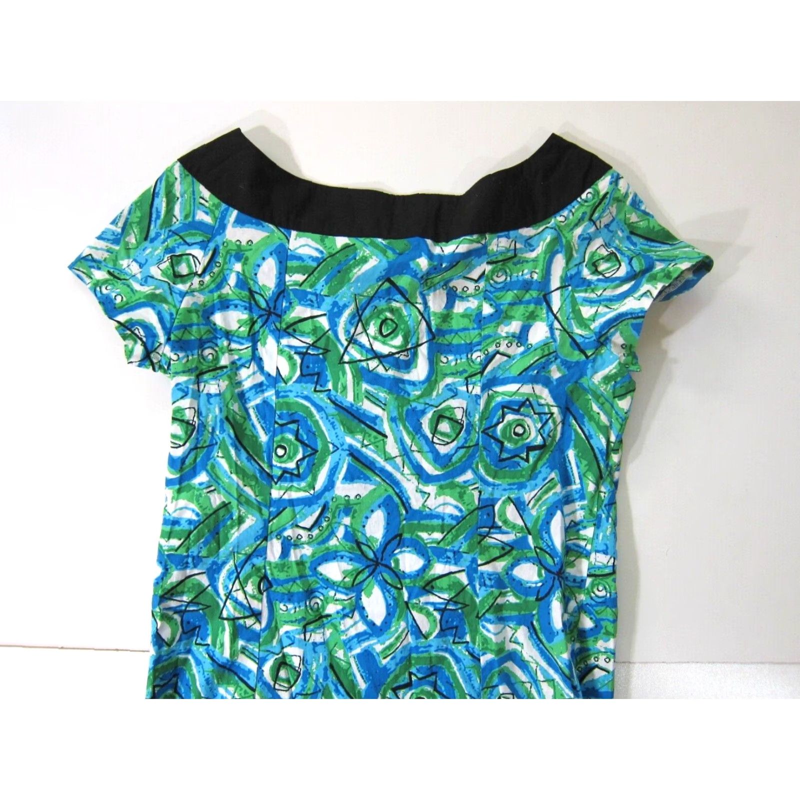 Vintage VINTAGE Karin Stevens Shirt Dress 12/L Green Floral Shift Knee Length Women Mens? Size XL / US 12-14 / IT 48-50 - 5 Thumbnail