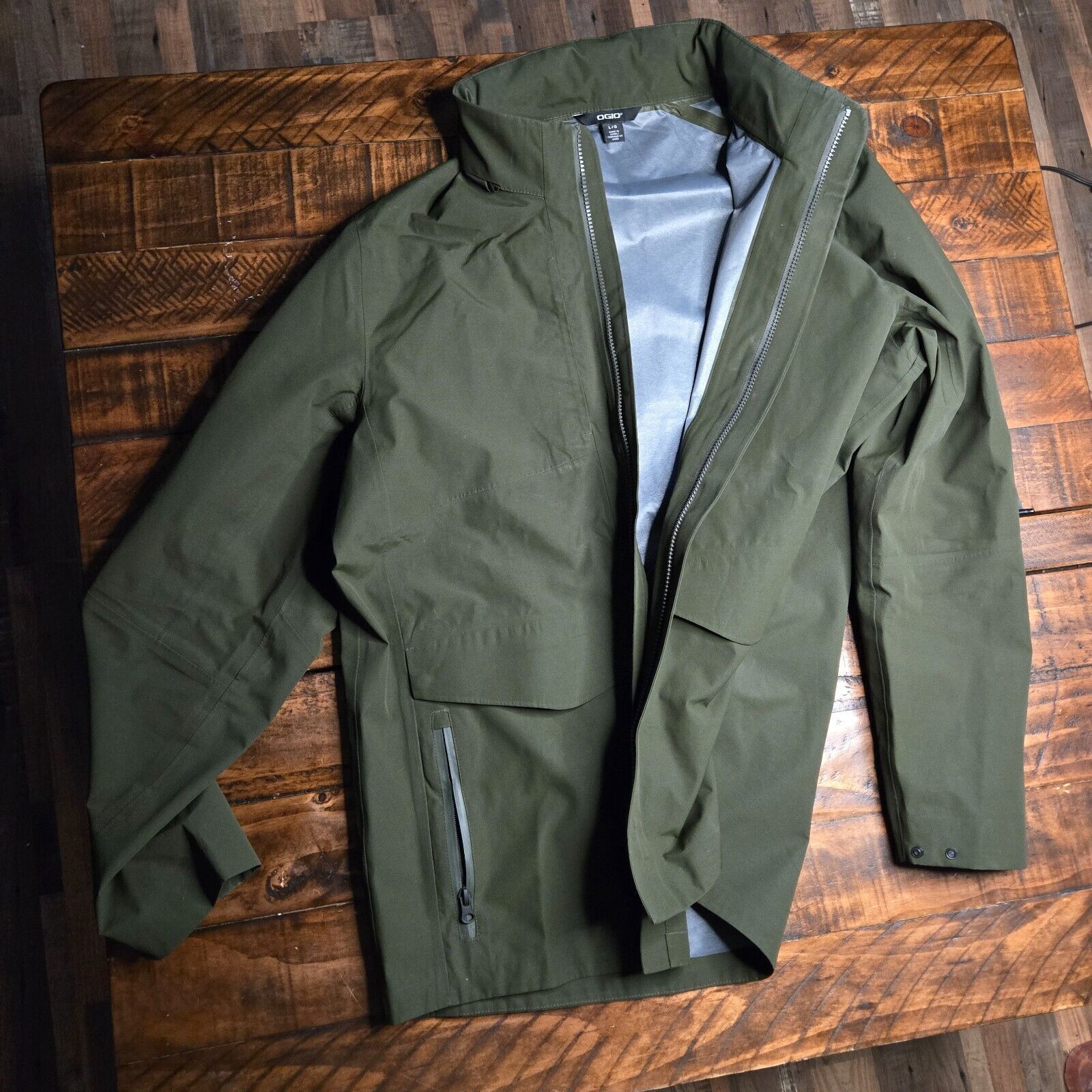 Ogio OGIO Men's Size L Hooded Shell Utilitarian Jacket Green C1 Size US L / EU 52-54 / 3 - 3 Thumbnail