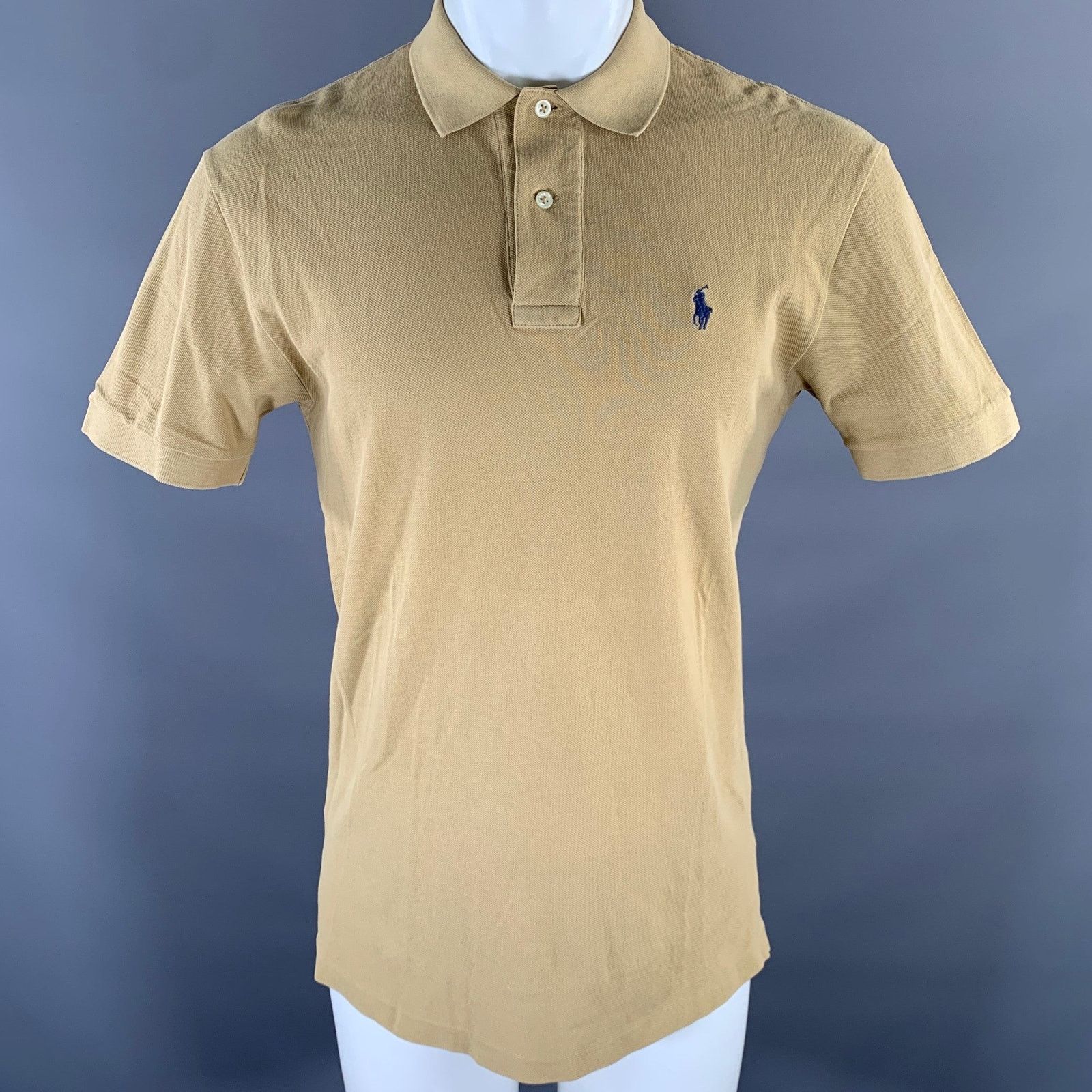 Ralph Lauren RALPH LAUREN Size S Khaki Brown Logo Cotton Ribbed Polo Size US S / EU 44-46 / 1 - 1 Thumbnail