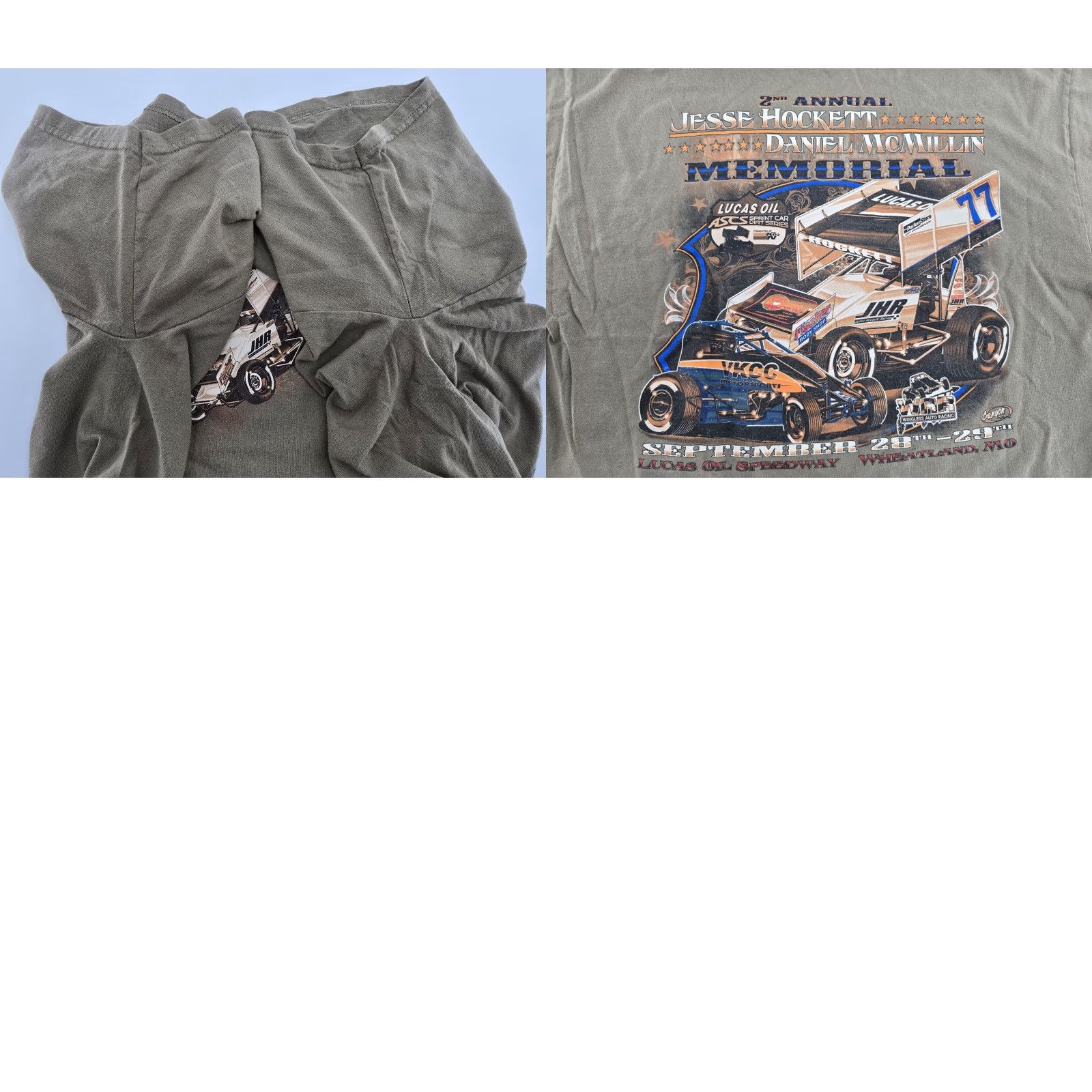 Vintage Jesse Hockett racing Lucas Oil Speedway T Shirt 2nd annual Wheatland MO Sz XL Nike Grand Prix Men T-Shirt White Lucas 2nd annual racing Size US XL / EU 56 / 4 - 8 Thumbnail