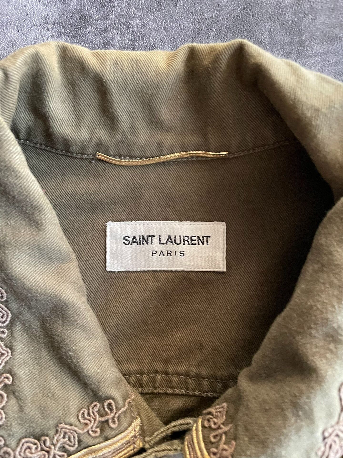 Saint Laurent Paris Saint Laurent Military Green Jacket with Embroidery. Size US L / EU 52-54 / 3 - 7 Thumbnail