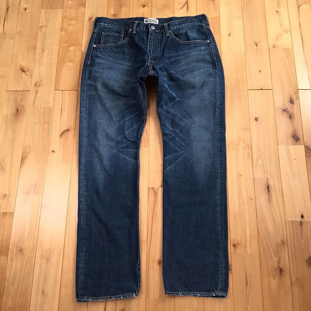 Bape × Nigo BAPE ASNKA LOGO Denim Pants a bathing ape NIGO ★size L Size US 34 / EU 50 - 2 Thumbnail