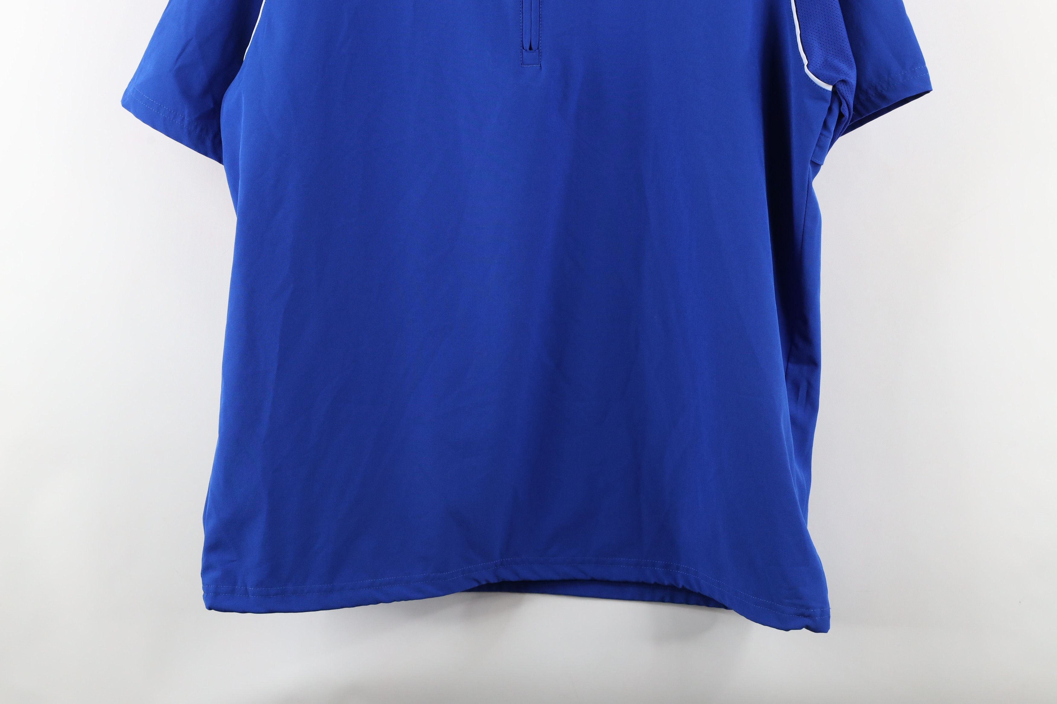 Adidas × Vintage Adidas Out Short Sleeve Half Zip Pullover Jacket Royal Blue Size US XL / EU 56 / 4 - 3 Thumbnail