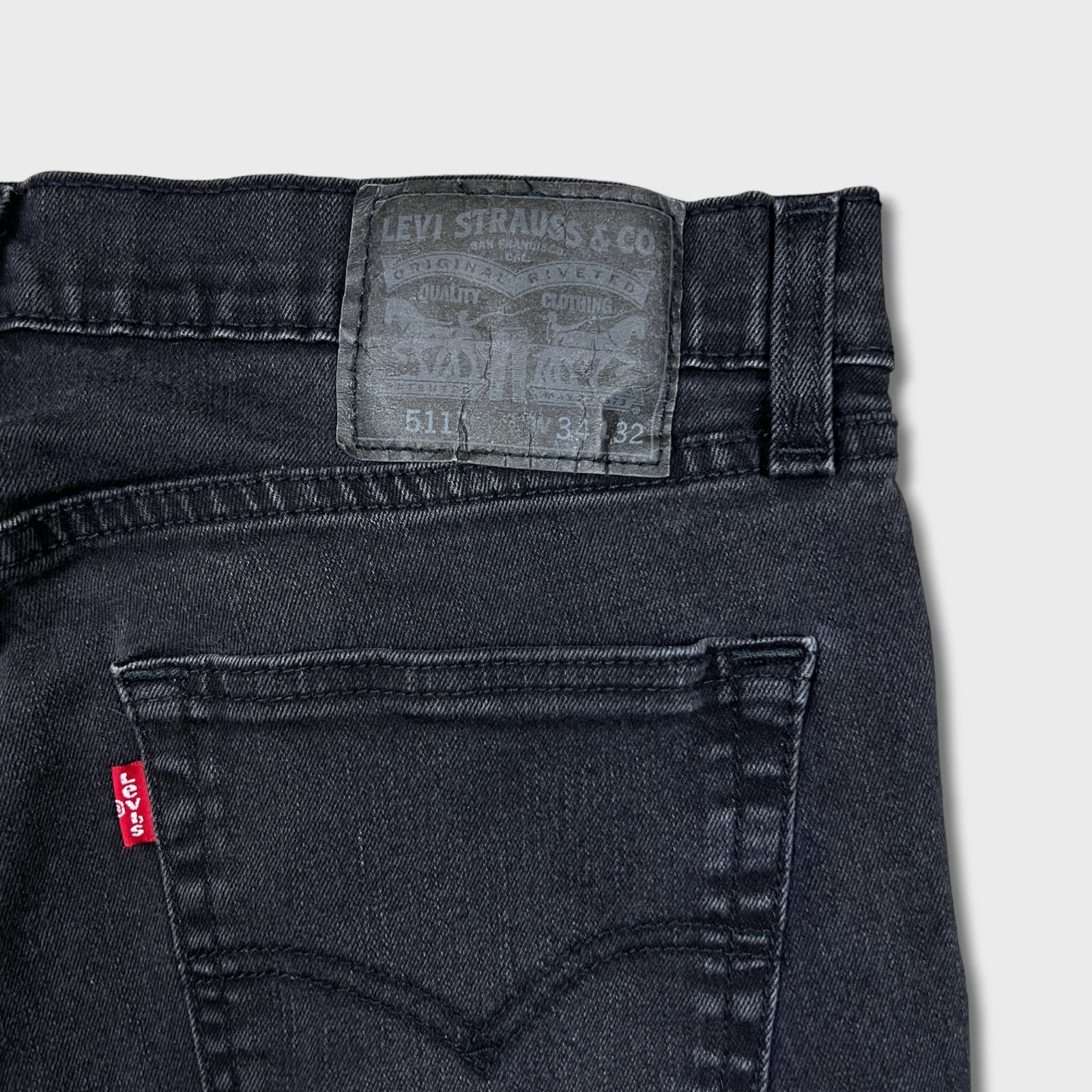 Levi's × Vintage Levi's 511 Jeans Mens 34x32 Black Slim Fit Dark Faded Denim Size US 34 / EU 50 - 7 Thumbnail