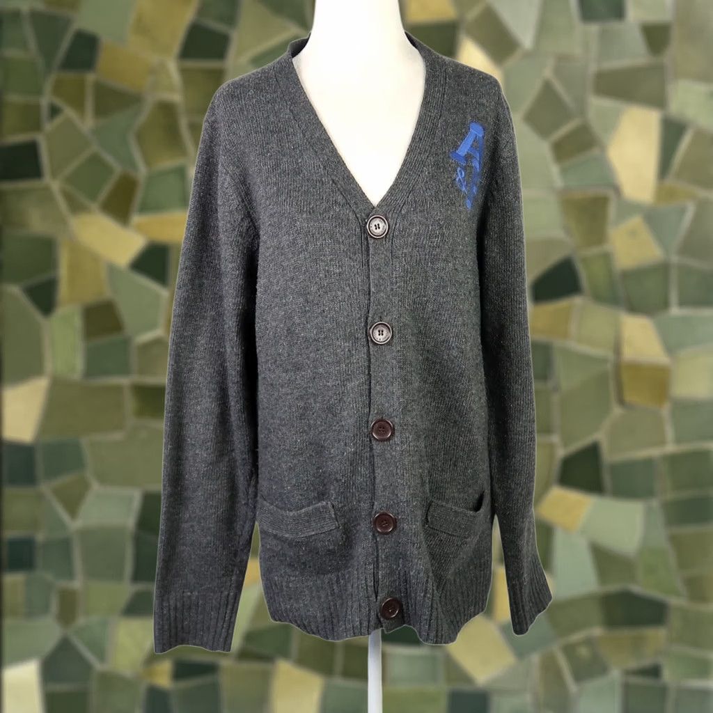 Abercrombie & Fitch Abercrombie & Fitch Muscle Fit Charcoal Grey Cotton Knit Cardigan Sweater Mens M Size US M / EU 48-50 / 2 - 1 Thumbnail