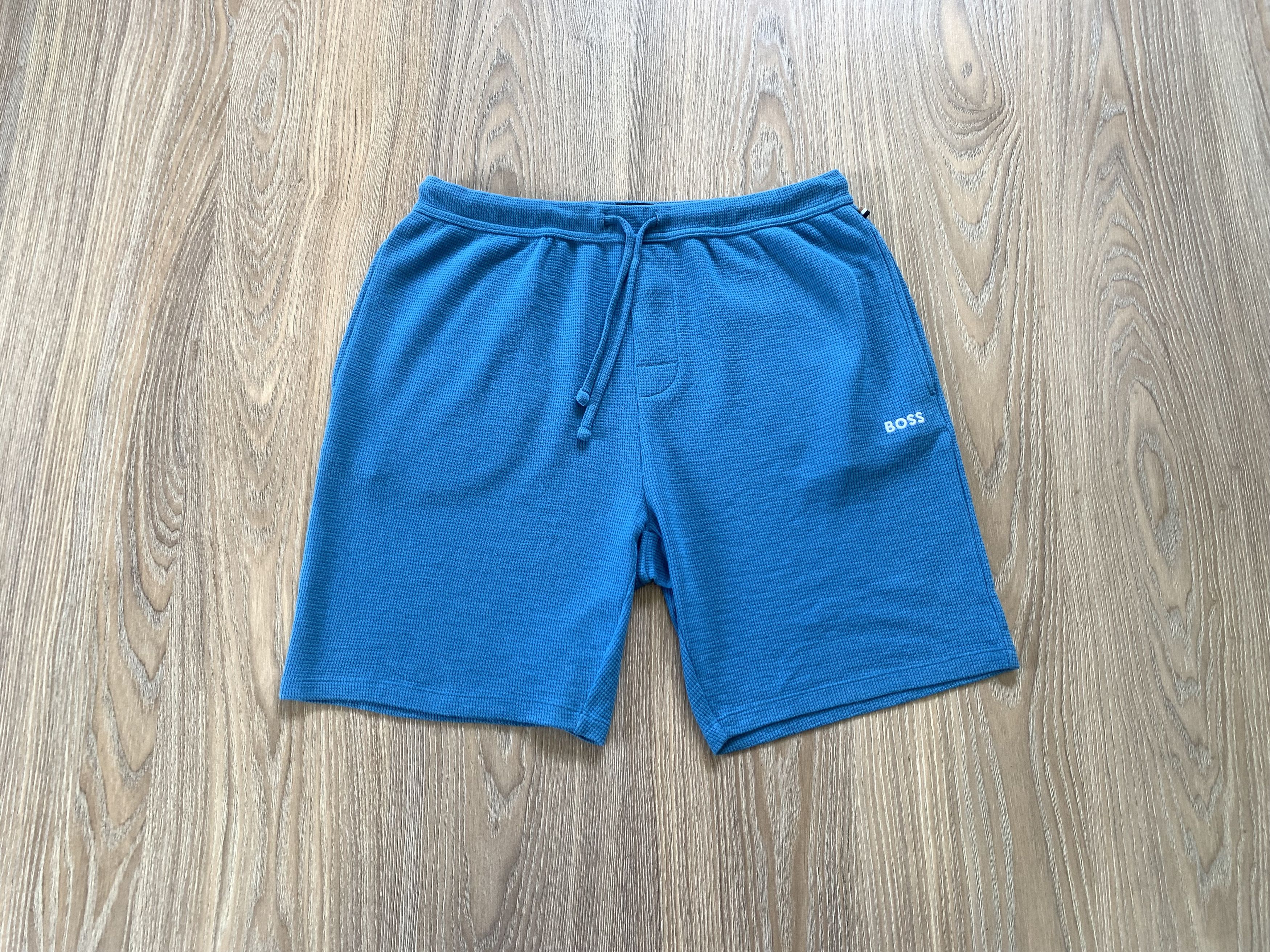 Hugo Boss Hugo Boss Cotton Light Blue Waffle Shorts Size US 34 / EU 50 - 1 Thumbnail