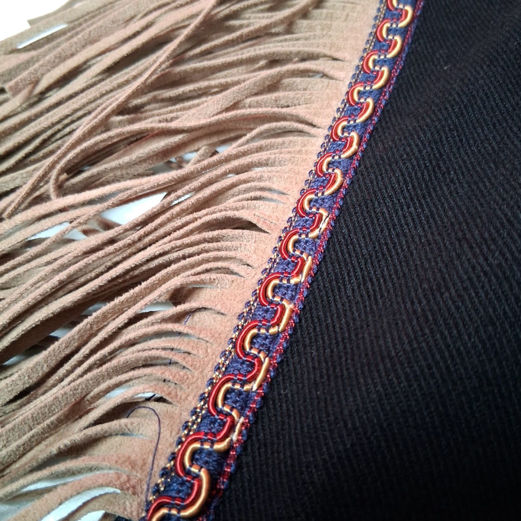 Vintage VINTAGE Wanted by Beads Beautiful Western Vest Women XL Fringed Black Denim USA Made Ranchwear Cowgirl Fringe Vest Women's XL Black Size XL / US 12-14 / IT 48-50 - 7 Thumbnail