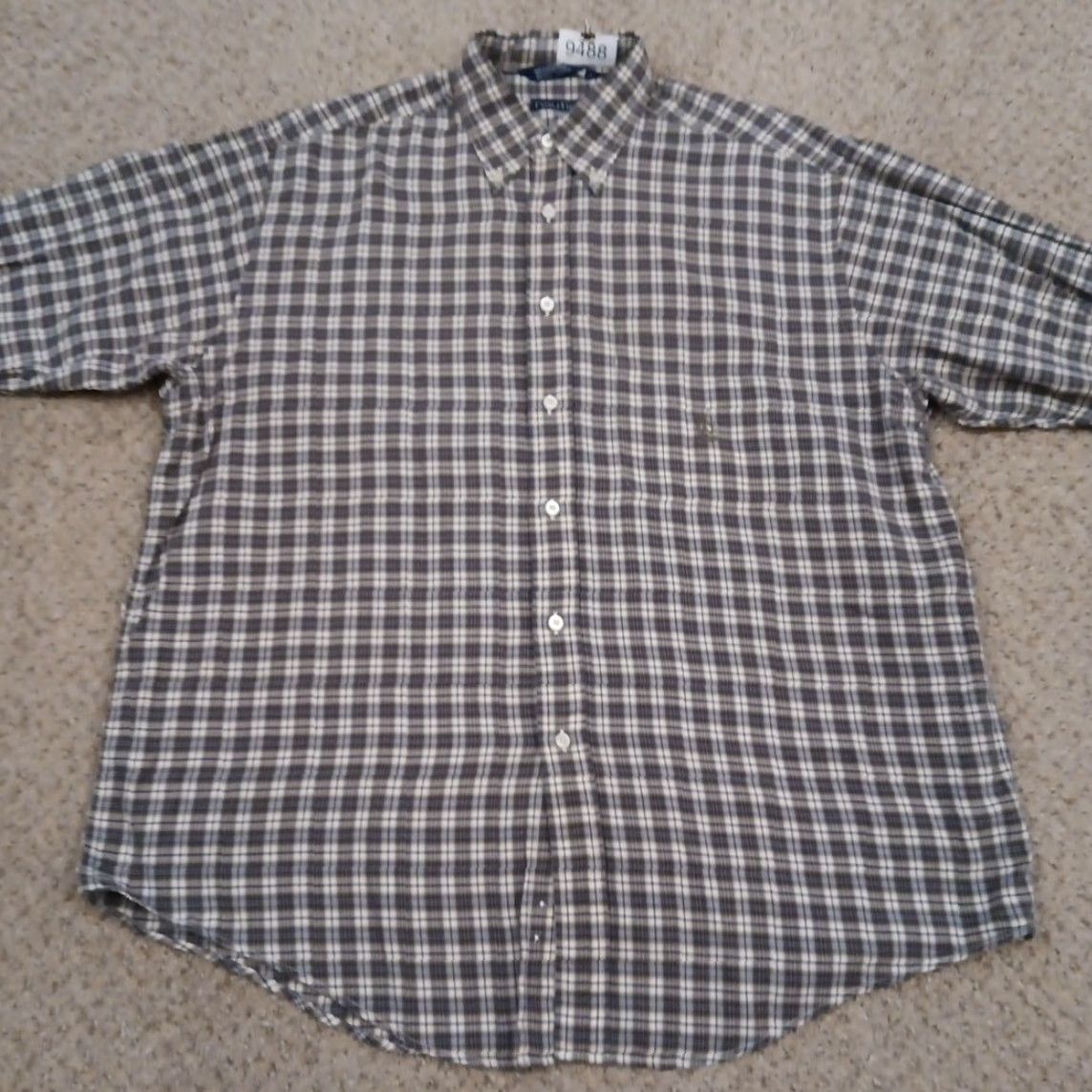 Nautica Nautica Shirt Mens Large Gray Beige Plaid Long Sleeve Button Down Cotton Size US L / EU 52-54 / 3 - 5 Thumbnail