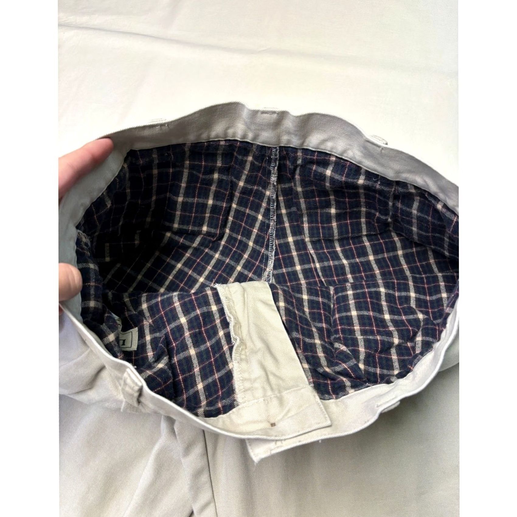 Vintage L.L.Bean Chino Pants Natrual Fit Flannel Lined Khaki Tan 32x24 Mens Pleated Regular Pocket Zip Button Workwear Casual Winter Size US 32 / EU 48 - 4 Thumbnail
