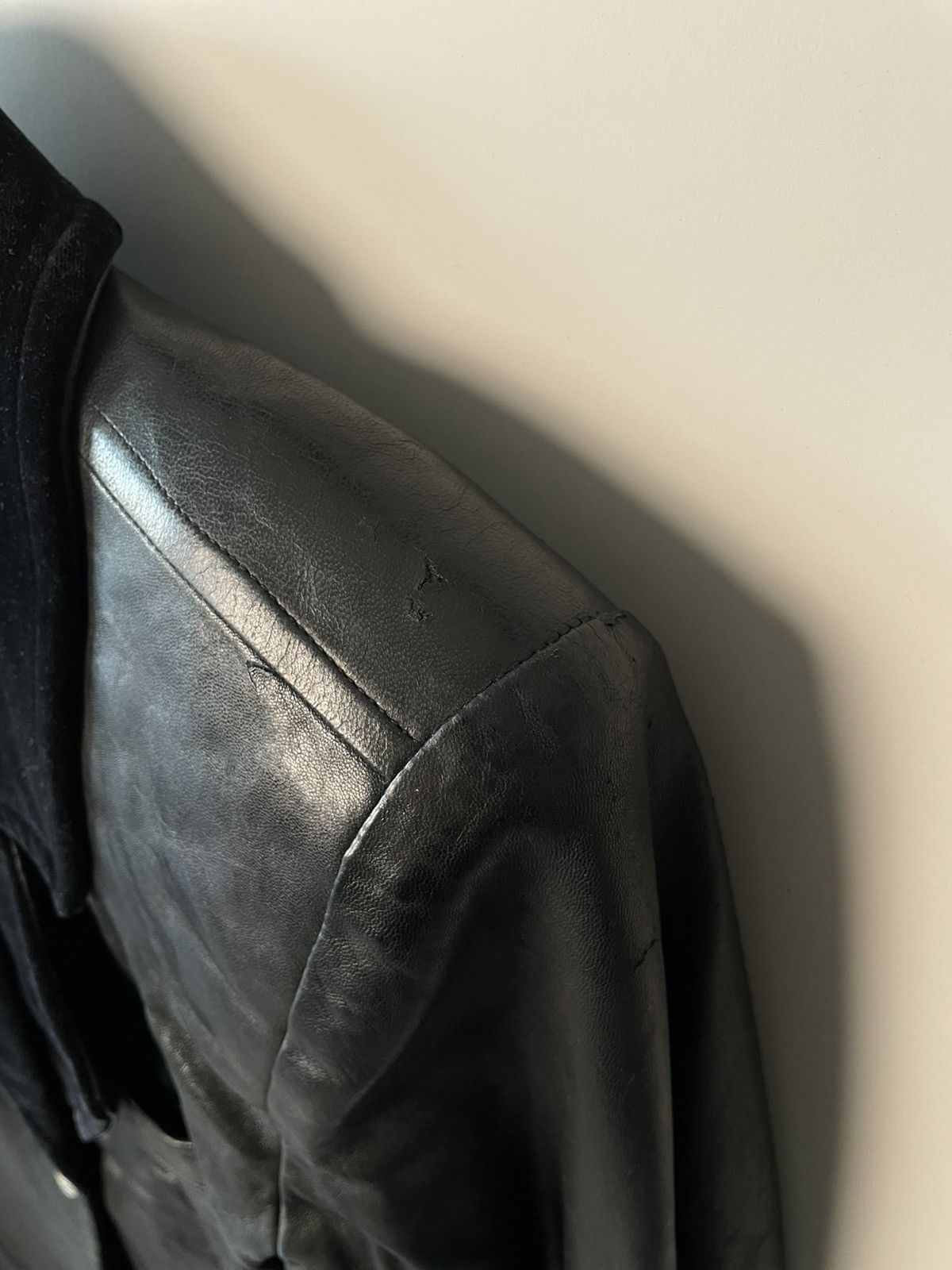 Saint Laurent Paris Saint Laurent Paris Rive Gauche 80s Leather Coat Size ONE SIZE - 5 Thumbnail