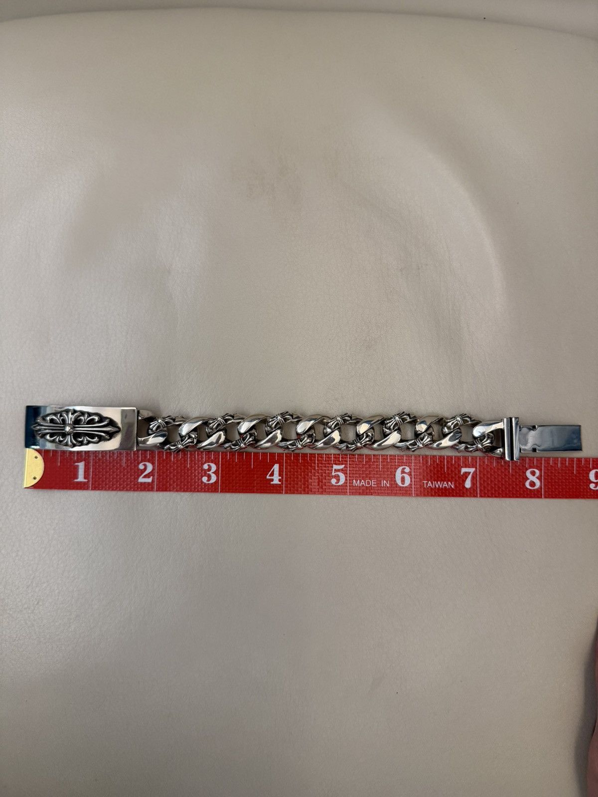 Chrome Hearts Chrome Hearts Floral Cross Fancy Link ID Bracelet Size ONE SIZE - 16 Thumbnail