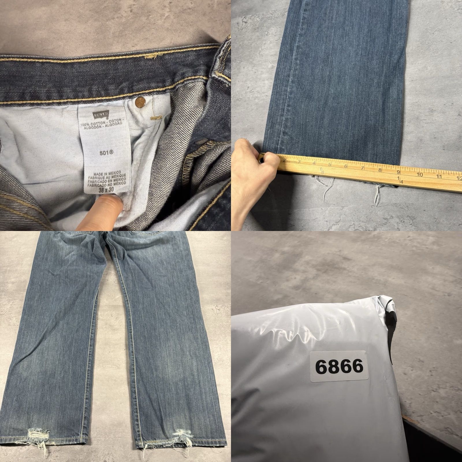 Levi's VINTAGE Levi's 501 XX Jeans Men 36x30 Denim Buttonfly Distressed Thrashed Whisker Fade 90s Straight Size US 36 / EU 52 - 8 Thumbnail