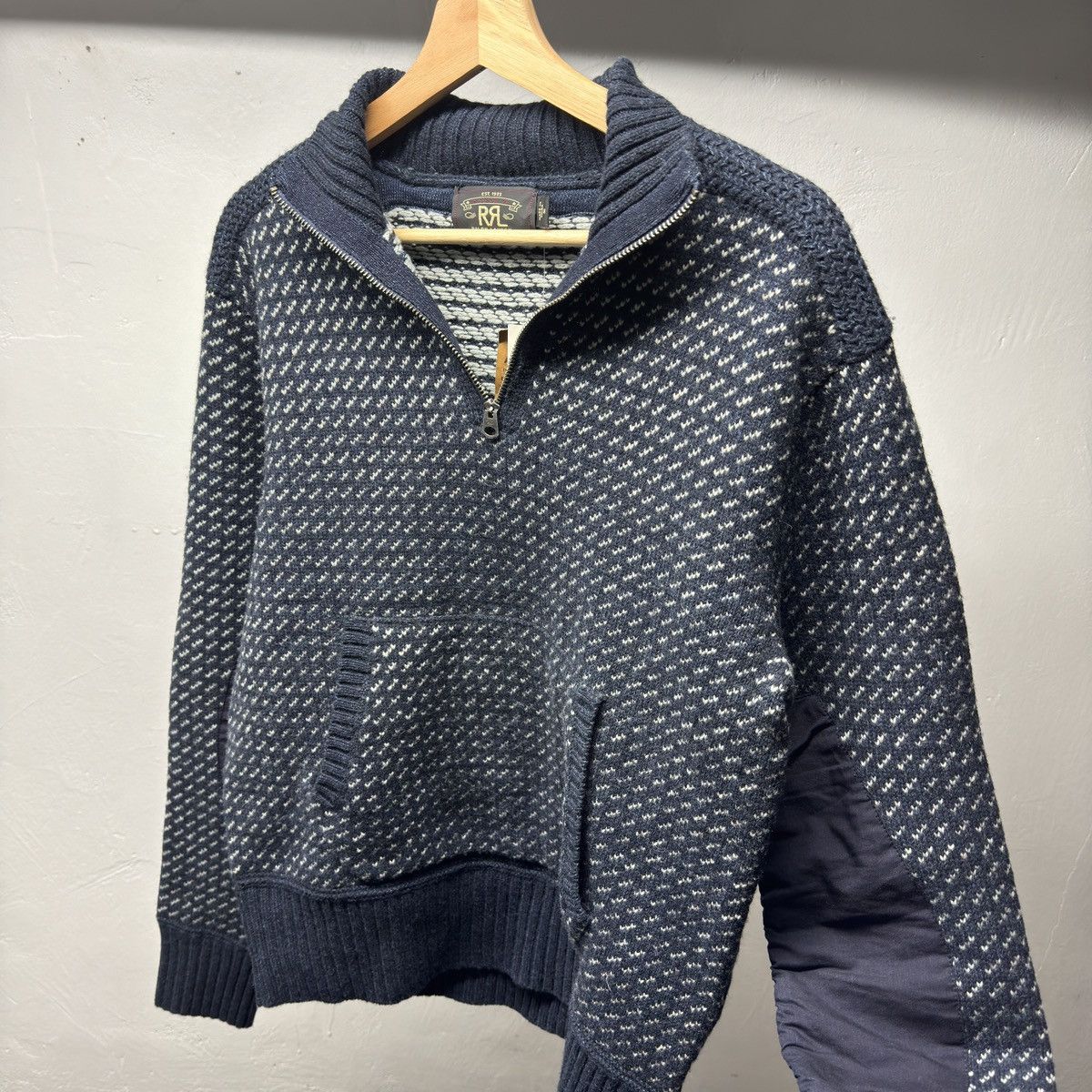 RRL Ralph Lauren RRL Half Zip Wool Jacquard Knit Sweater Sample Size US M / EU 48-50 / 2 - 3 Thumbnail