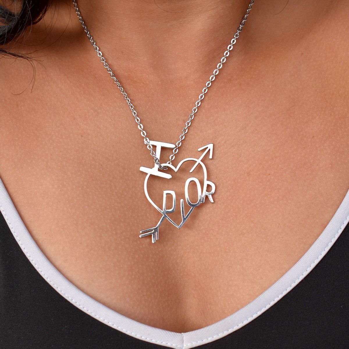 Dior Vintage Silver Christian Dior Necklace Size ONE SIZE - 1 Thumbnail