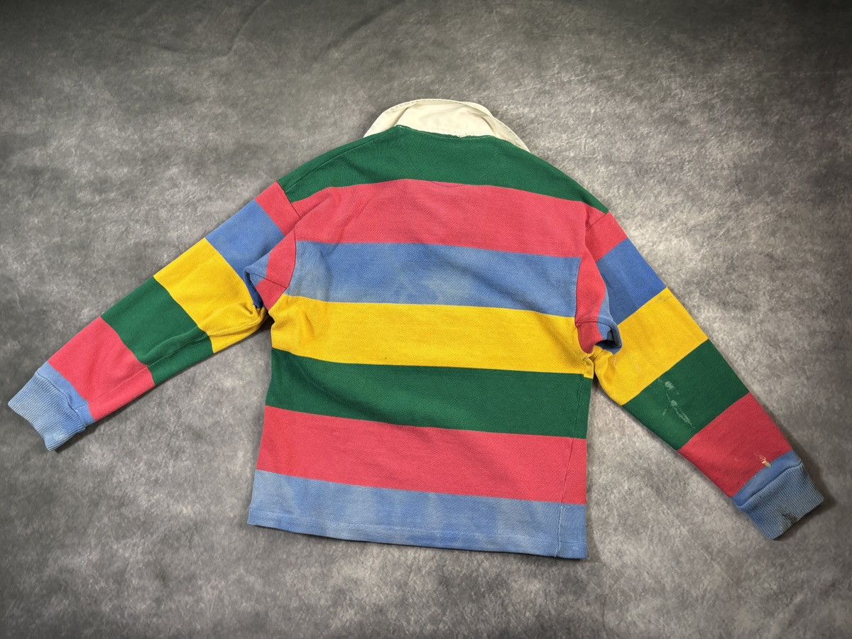 Vintage Vintage Rugby Polo Longsleeve Faded Cropped Striped 80s 90s Size US M / EU 48-50 / 2 - 21 Thumbnail