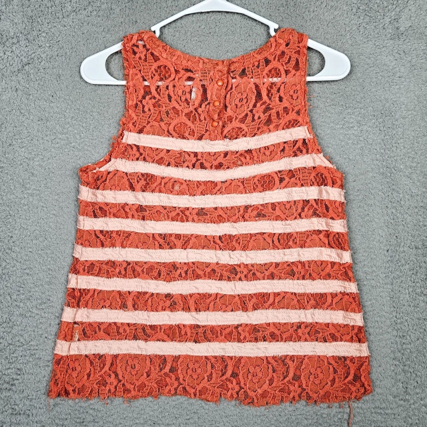 Free People Free People Orange Pink Stripes Tank Top XS Tank Womens XS Orange Stripe Pattern Casual Sleeveless Top Size XS / US 0-2 / IT 36-38 - 2 Thumbnail