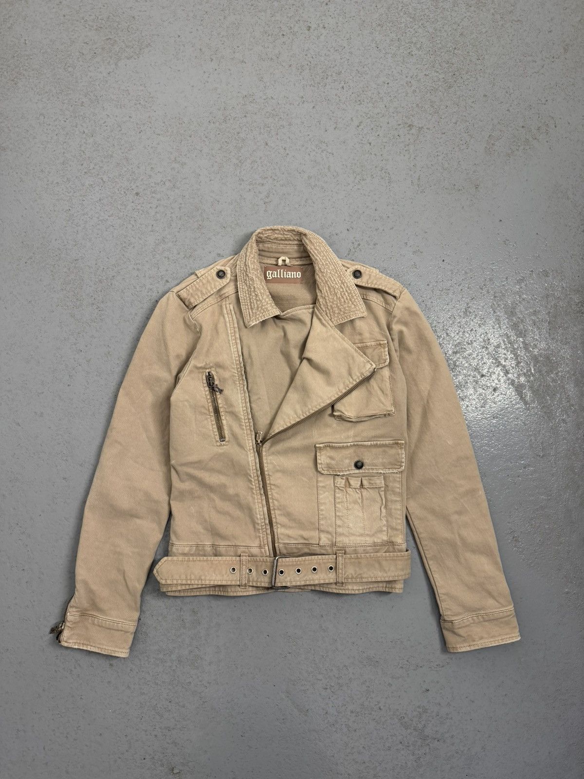 John Galliano Vintage 00s John Galliano Dense Biker Multi-pocket Jacket Size US S / EU 44-46 / 1 - 1 Thumbnail