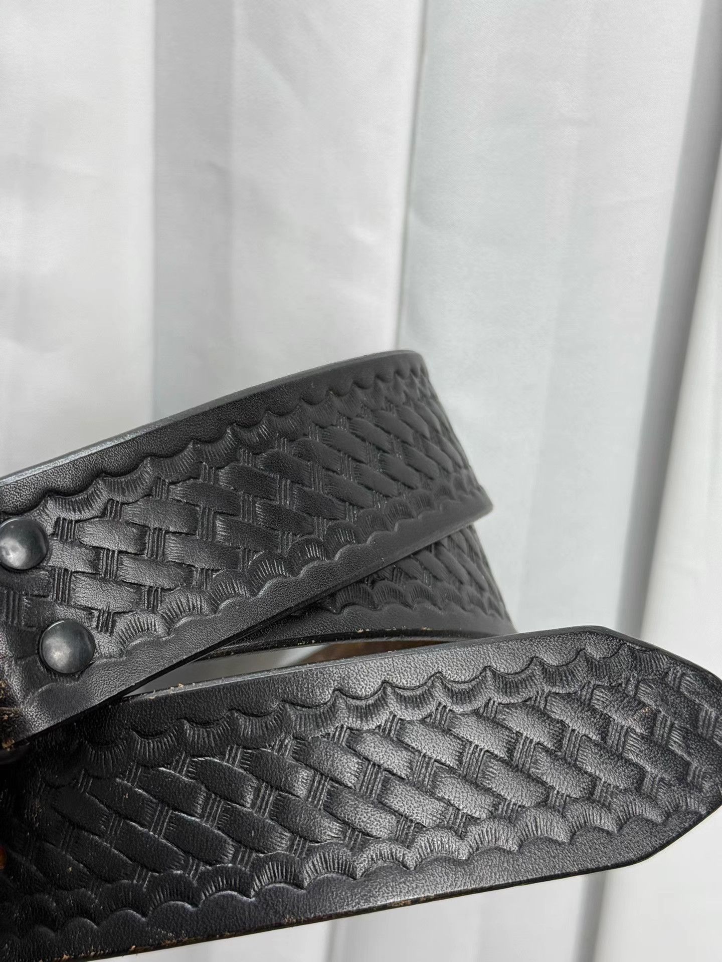 Number (N)ine NUMBER (N)ine 06SS Star Woven Leather Belt K20 Size ONE SIZE - 3 Thumbnail
