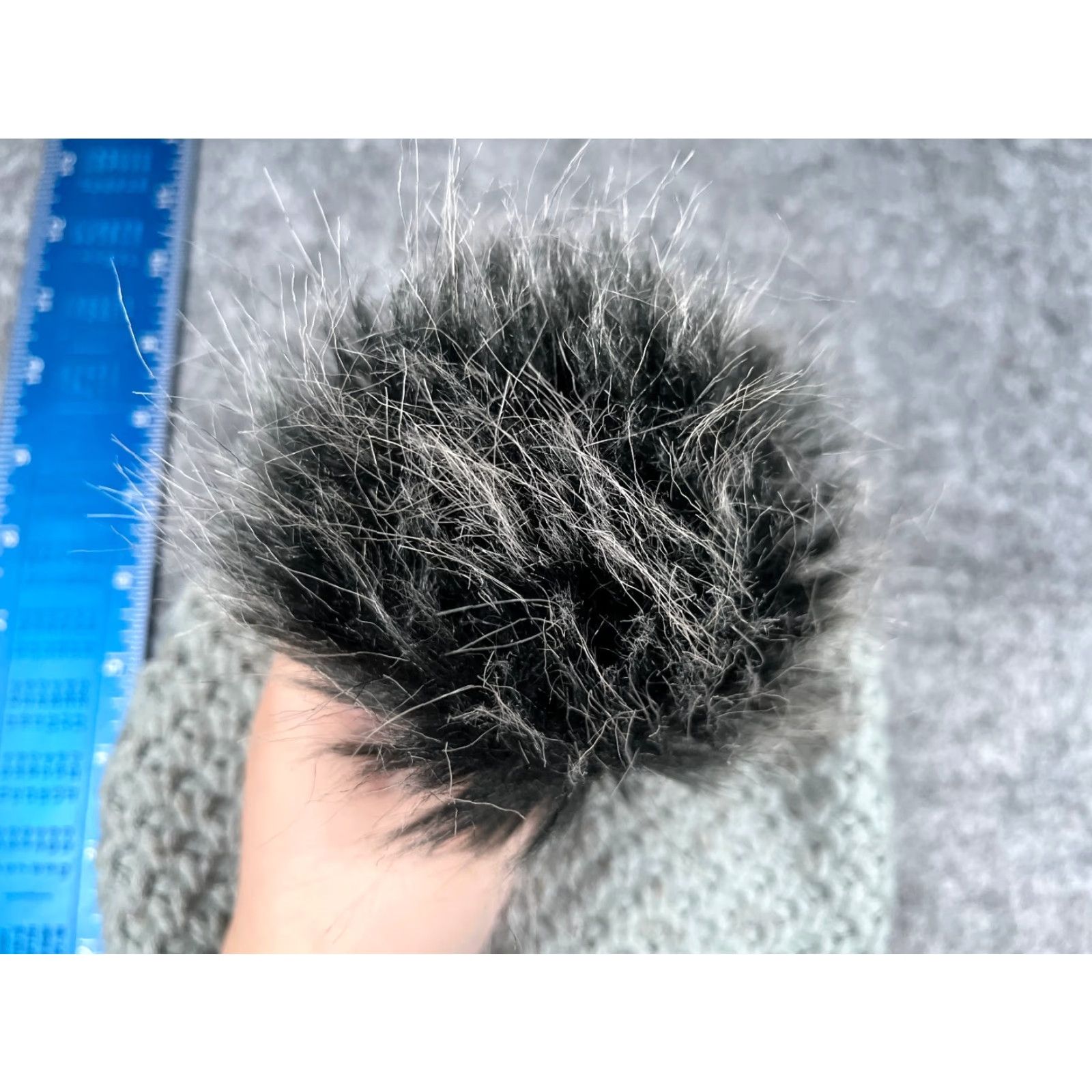 Vintage VINTAGE Accessory Depot Beanie Toque Women Knit Acrylic Faux Fur Pom Casual Travel Outdoor Ski Fall Spring Summer Winter One Size Gray Womens Size ONE SIZE - 3 Thumbnail