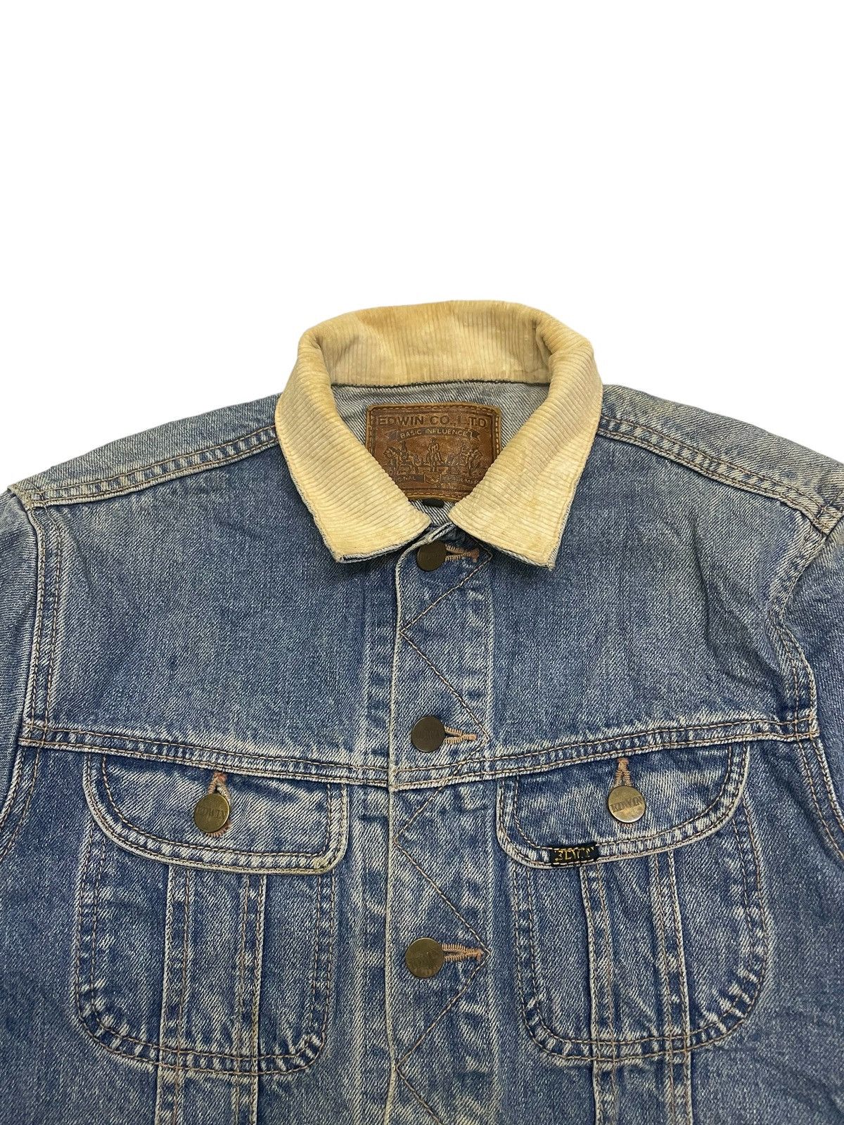 Edwin × Japanese Brand × Vintage VINTAGE DISTRESS EDWIN DENIM JACKET SCOVILL BUTTON Size US L / EU 52-54 / 3 - 5 Thumbnail