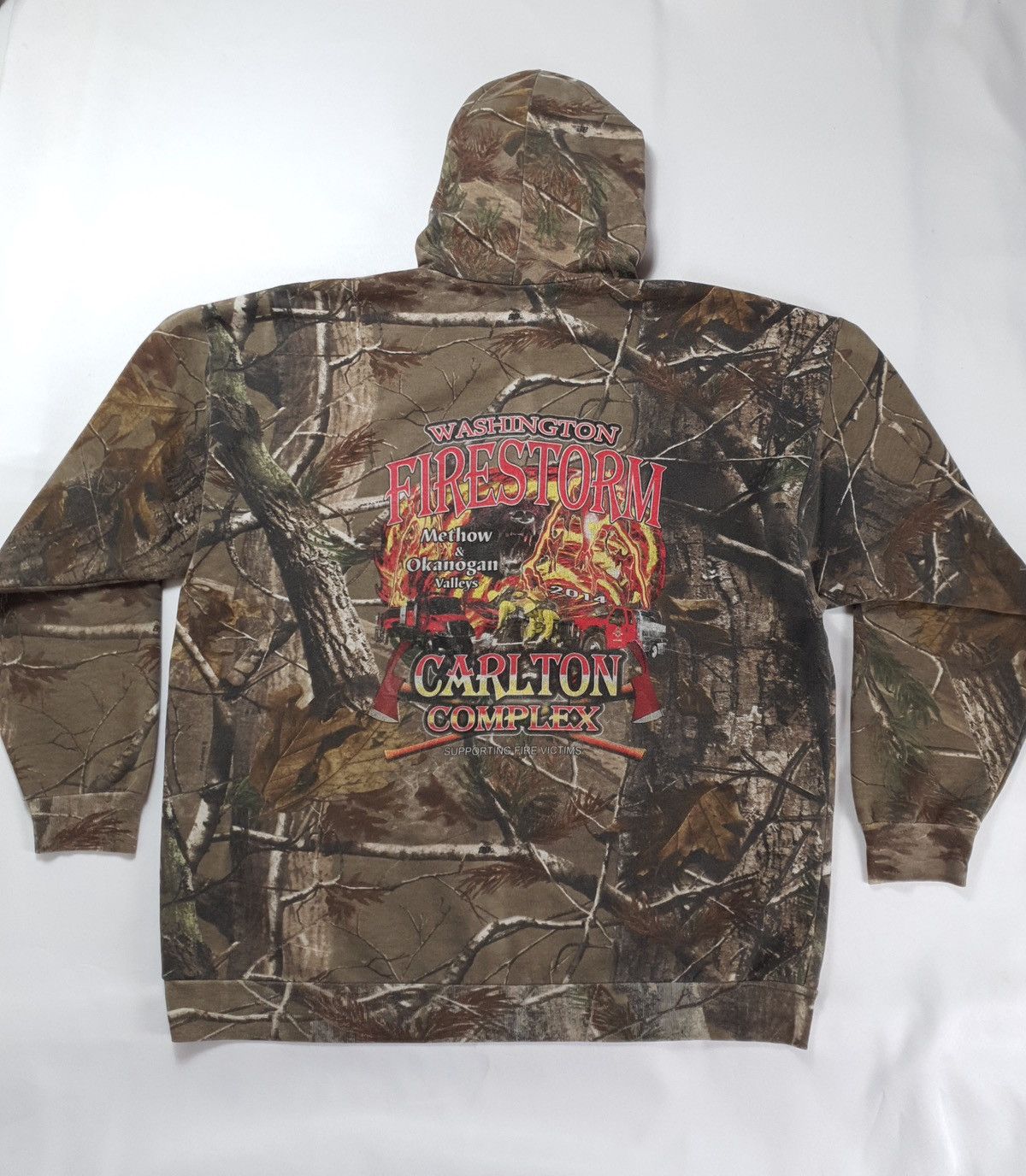 Vintage Y2K Russell Outdoors Real Tree Camo Hoodie 2XL