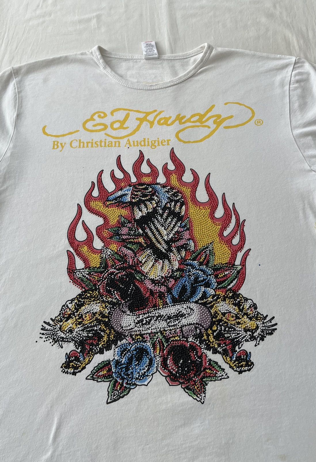 Ed Hardy Ed Hardy Christian Audigier Eagle Tattoo White T-shirt Size US L / EU 52-54 / 3 - 3 Thumbnail