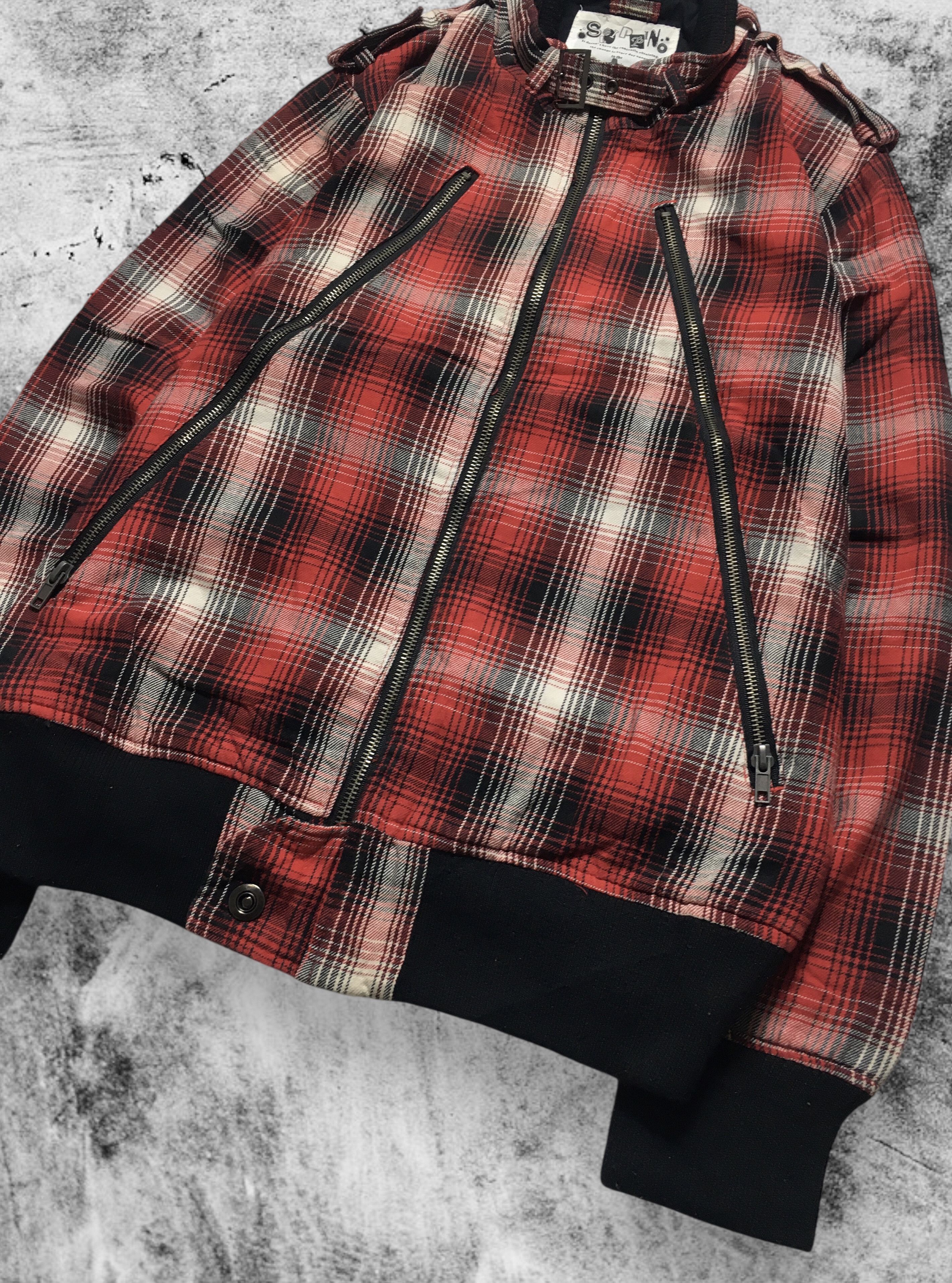 Japanese Brand Japanese Punk Red Tartan Long Zip Jacket Size US M / EU 48-50 / 2 - 4 Thumbnail