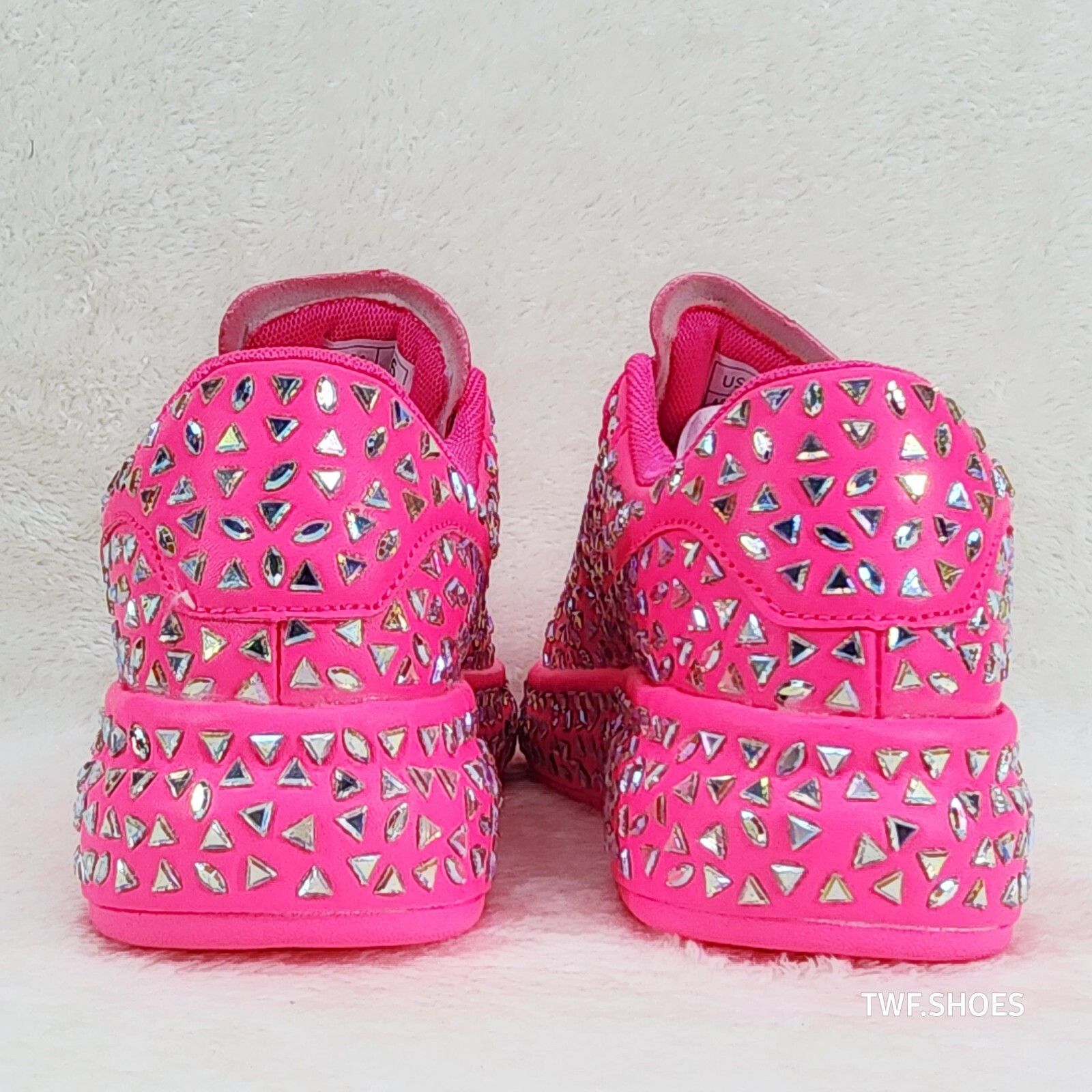 Other Geo Dazzle Cush Iridescent Stone Hot Pink Platform Sneakers Size US 8 / IT 38 - 4 Thumbnail