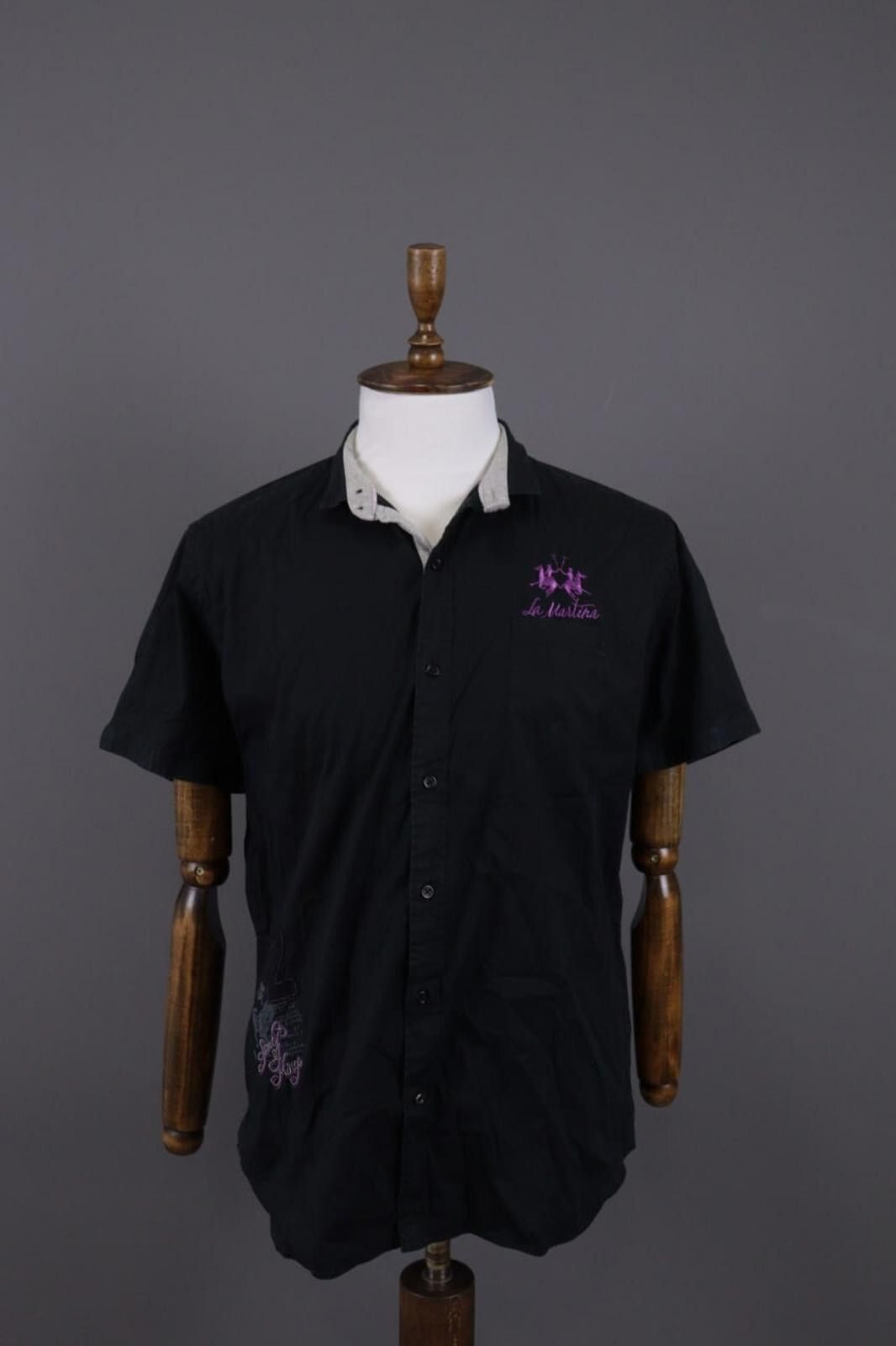La Martina La Marina Buenos Aires Slim Fit Black Shirt Size XL Size US XL / EU 56 / 4 - 1 Thumbnail