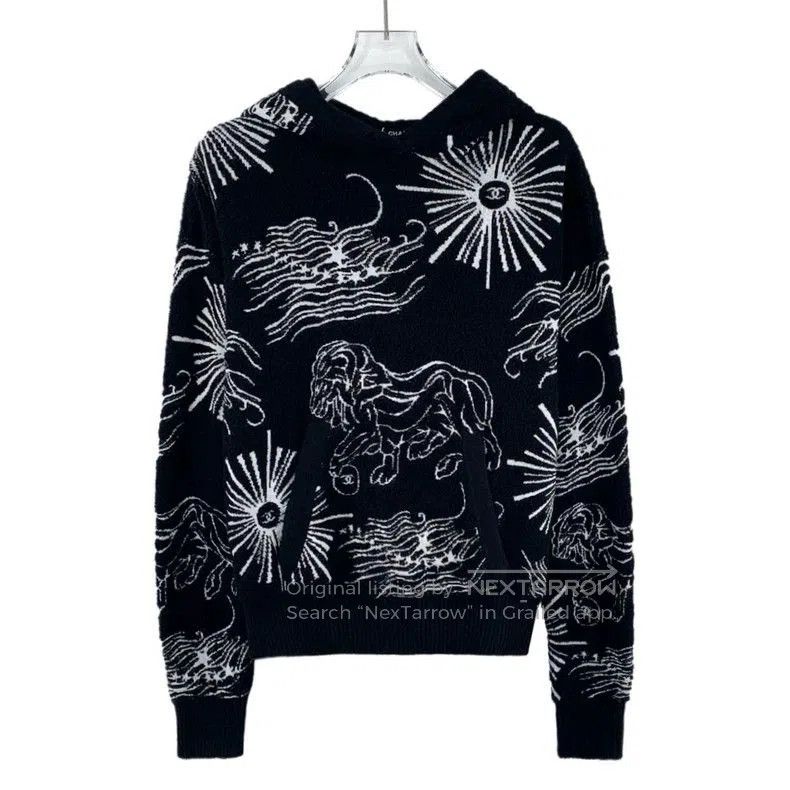 Chanel Chanel Black Lion Firework Knit Hoodie. Size US S / EU 44-46 / 1 - 1 Thumbnail