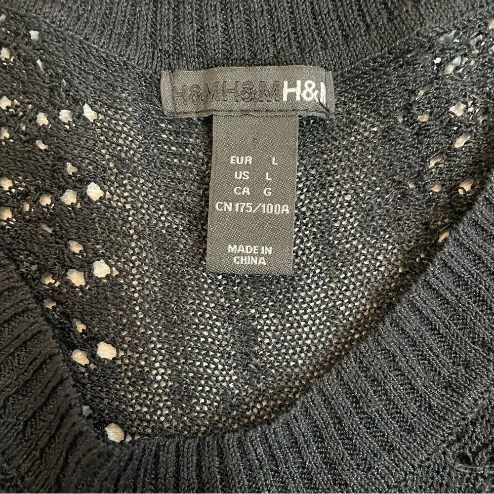 H&M H&M Black Knit Linen Blend Sleeveless Top Size L Size L / US 10 / IT 46 - 6 Thumbnail